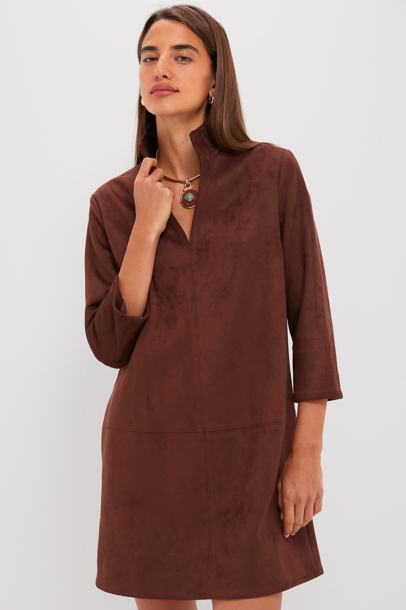 Ganache Vegan Suede Clifton Dress