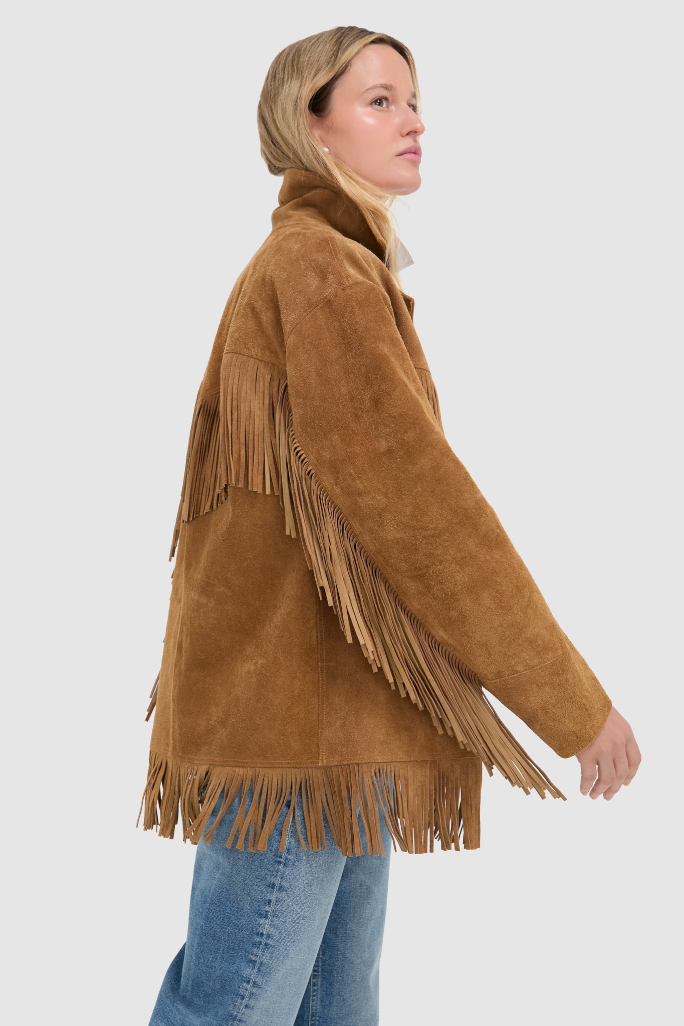 Maple Nappa Cow Roughout Leather Skin Coat