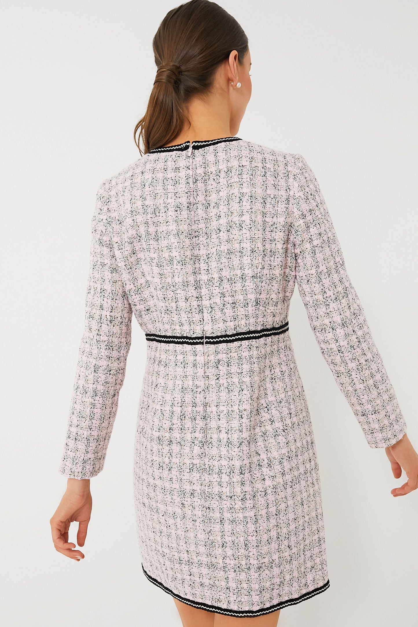 Pink Bow Tweed Brigitta Dress