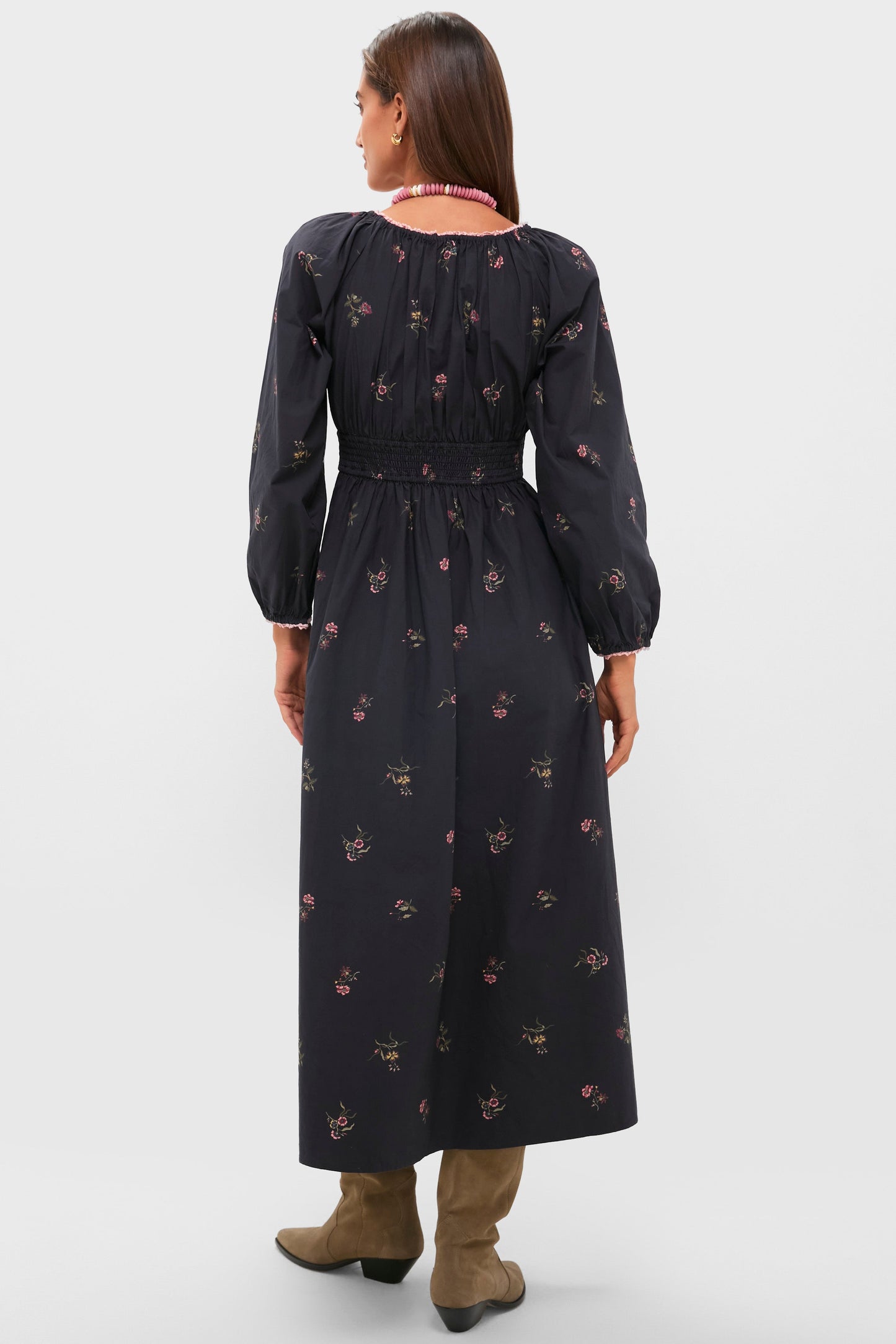 Noir Fleur Eloise Midi Dress