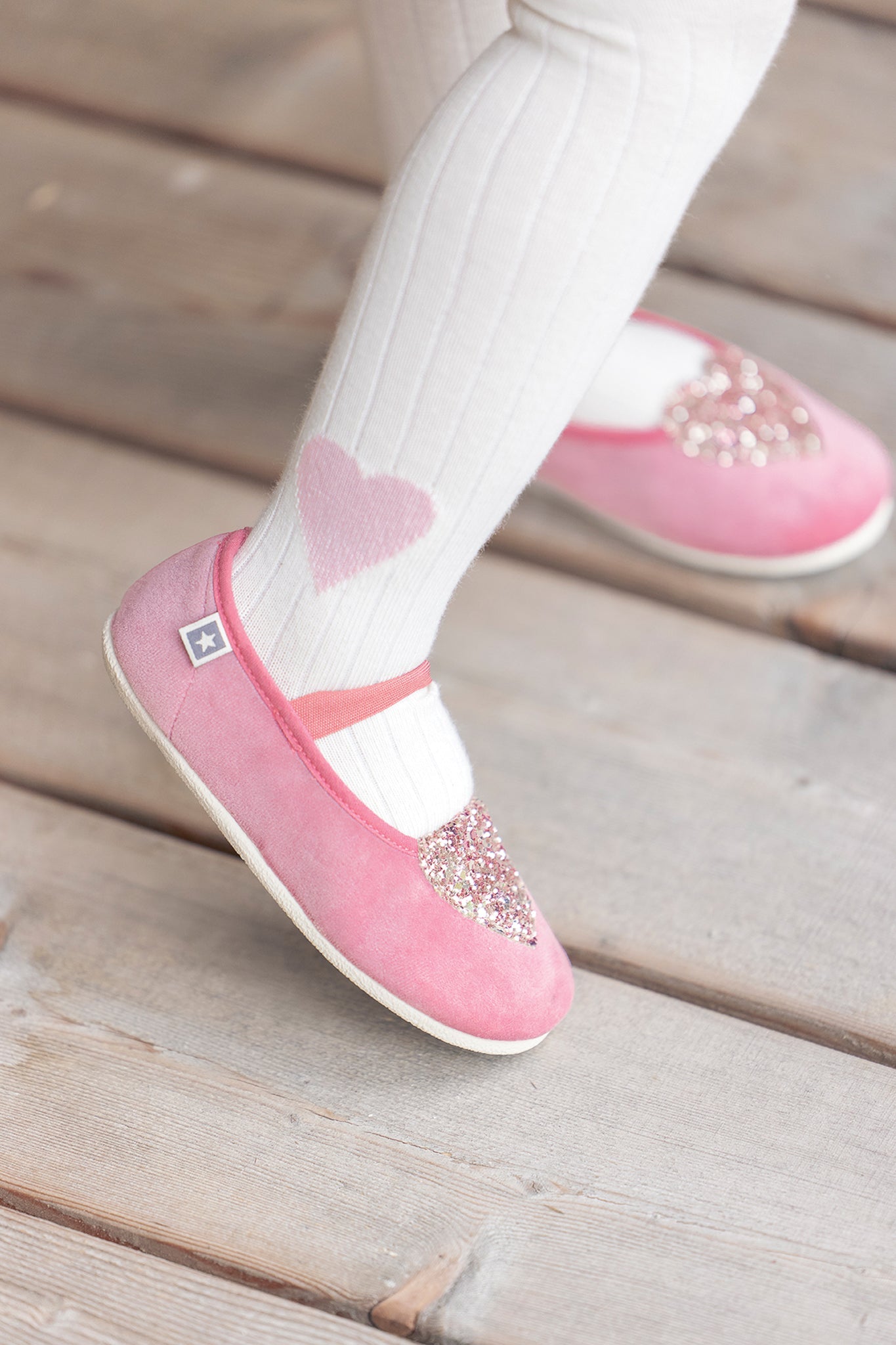 Pink Velvet Mary Jane Flats