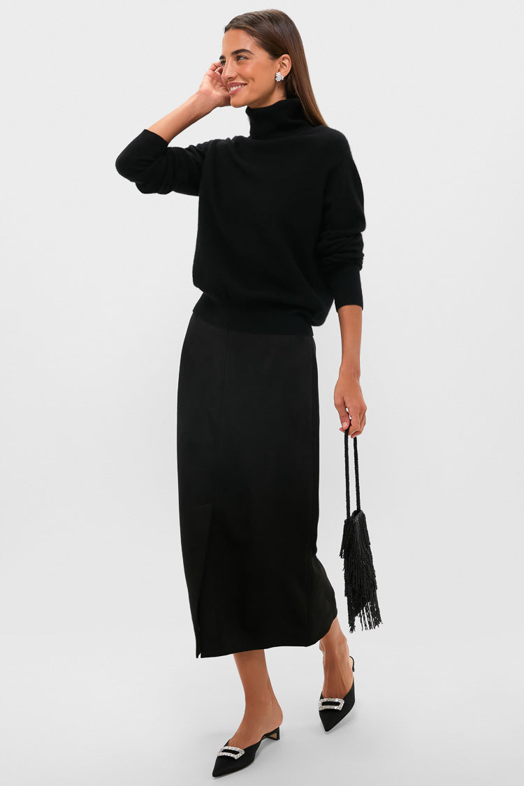 Black Suede Lorna Pencil Skirt