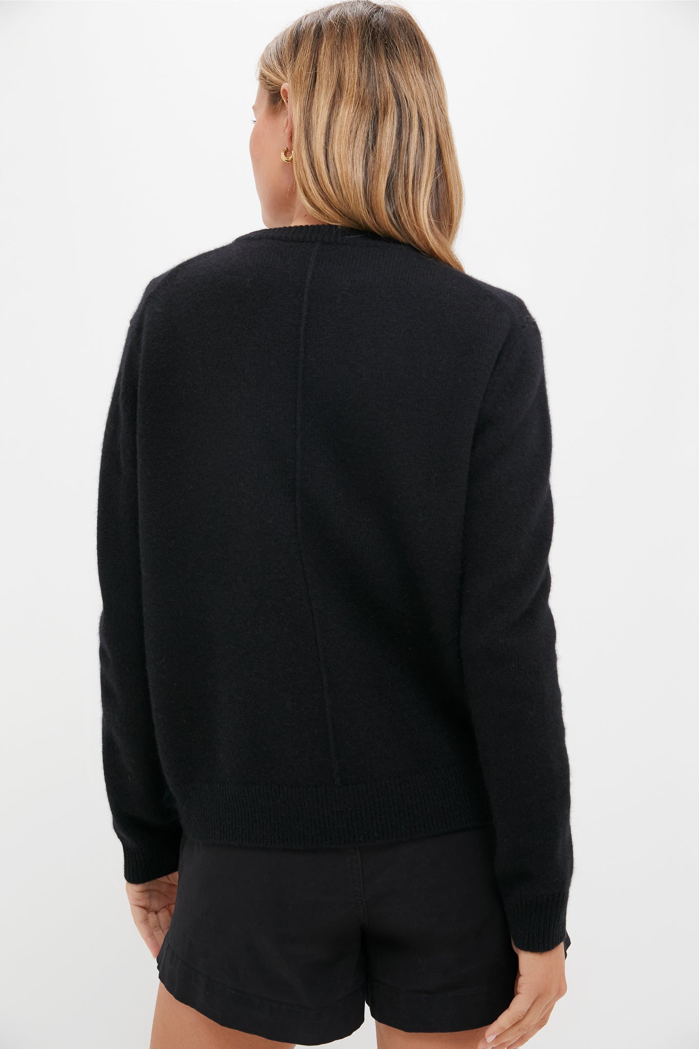 Black Cashmere Boyfriend Bodie Crewneck