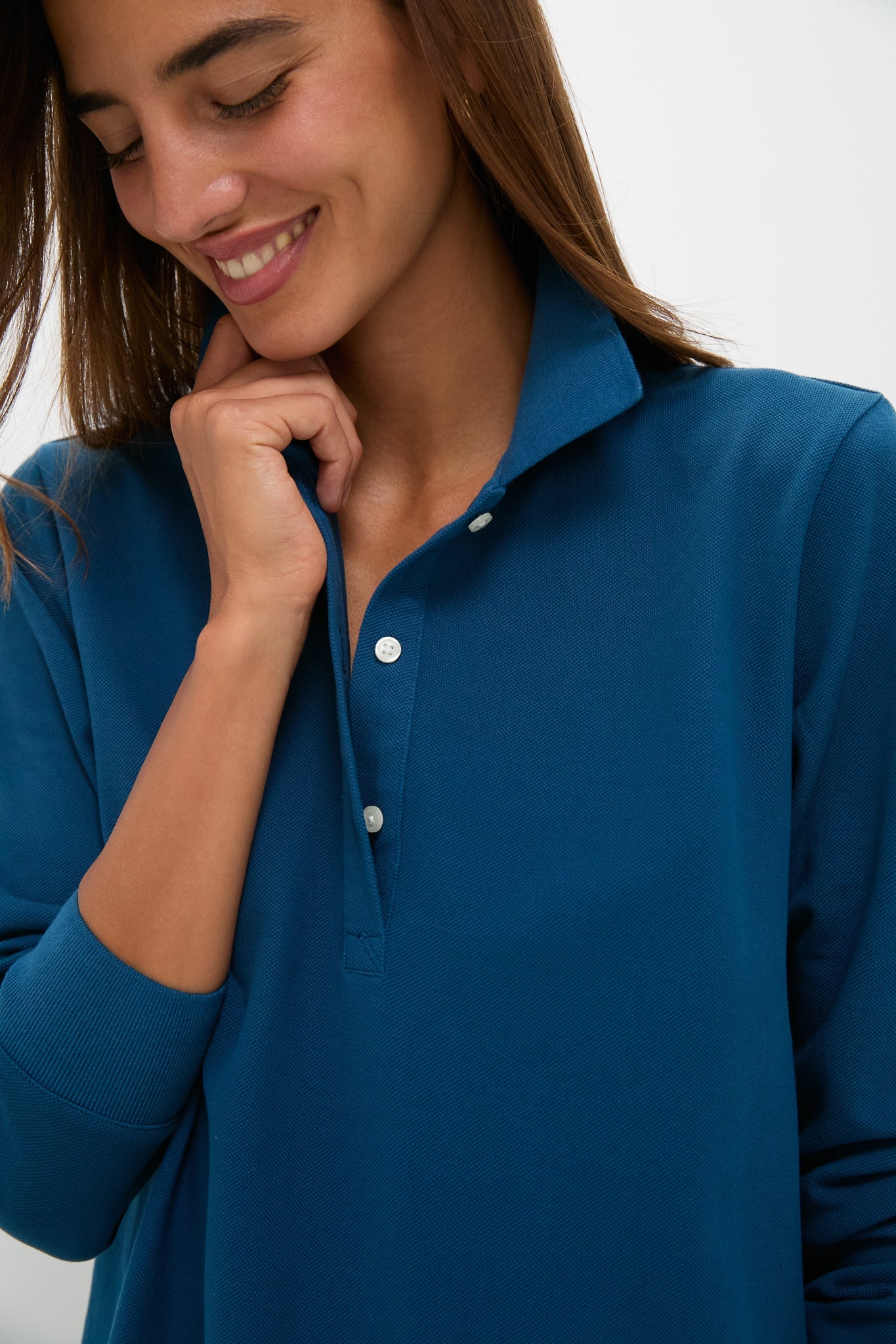 Poseidon Long Sleeve Pique May Polo Dress