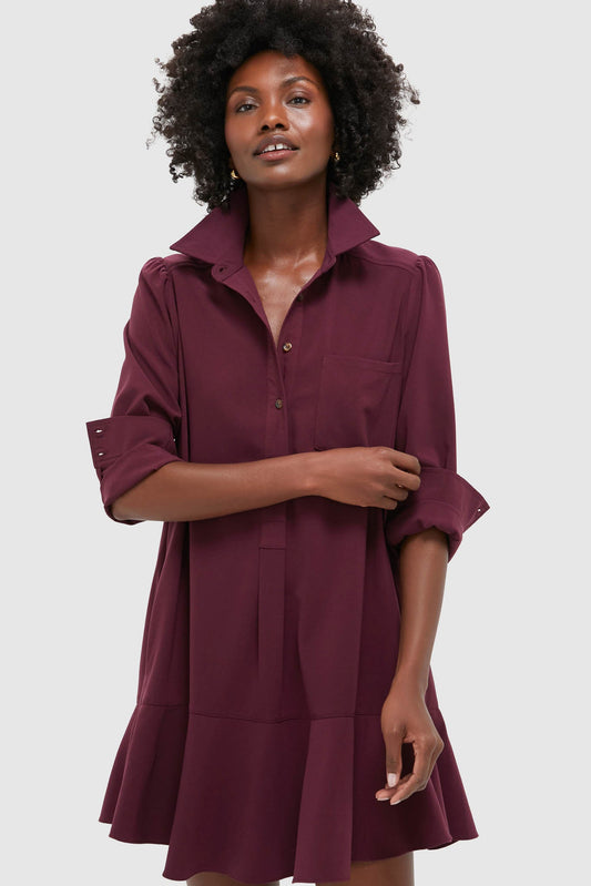 Winetasting Crepe Callahan Shirt Dress