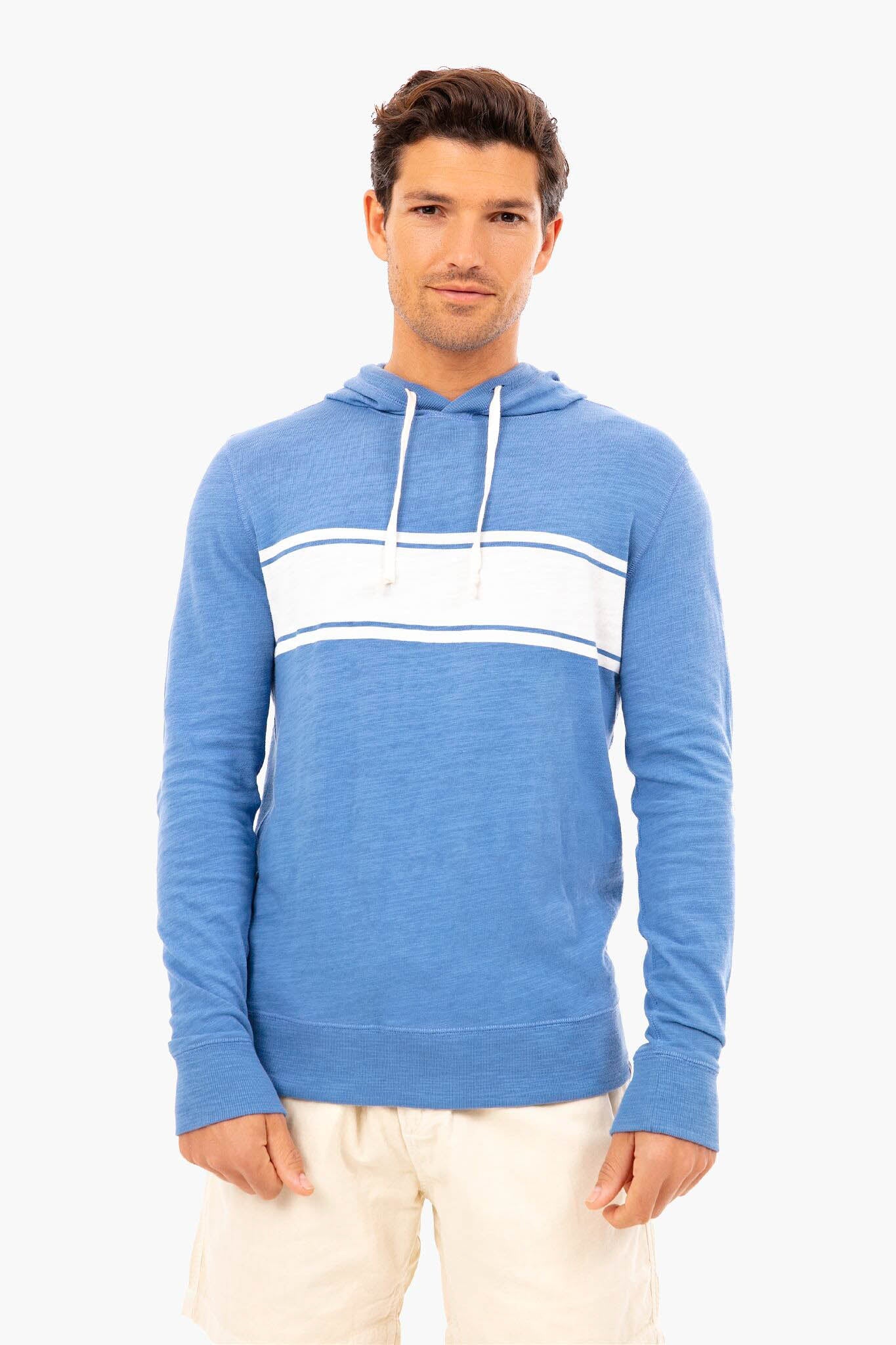 Blue Horizon Surf Stripe Hoodie