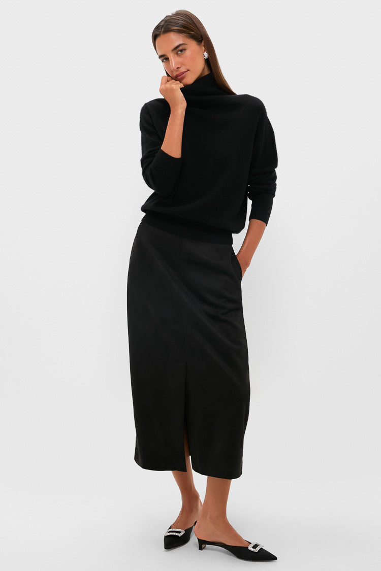 Black Suede Lorna Pencil Skirt