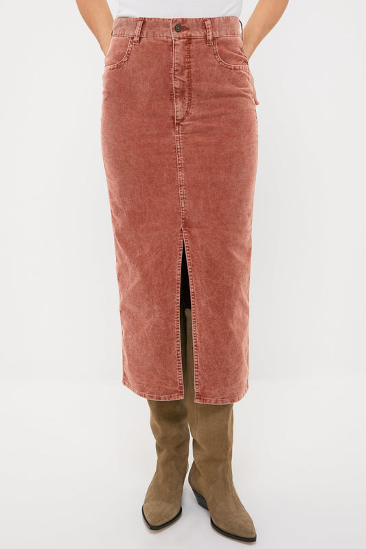 Rust Odalie Corduroy Skirt