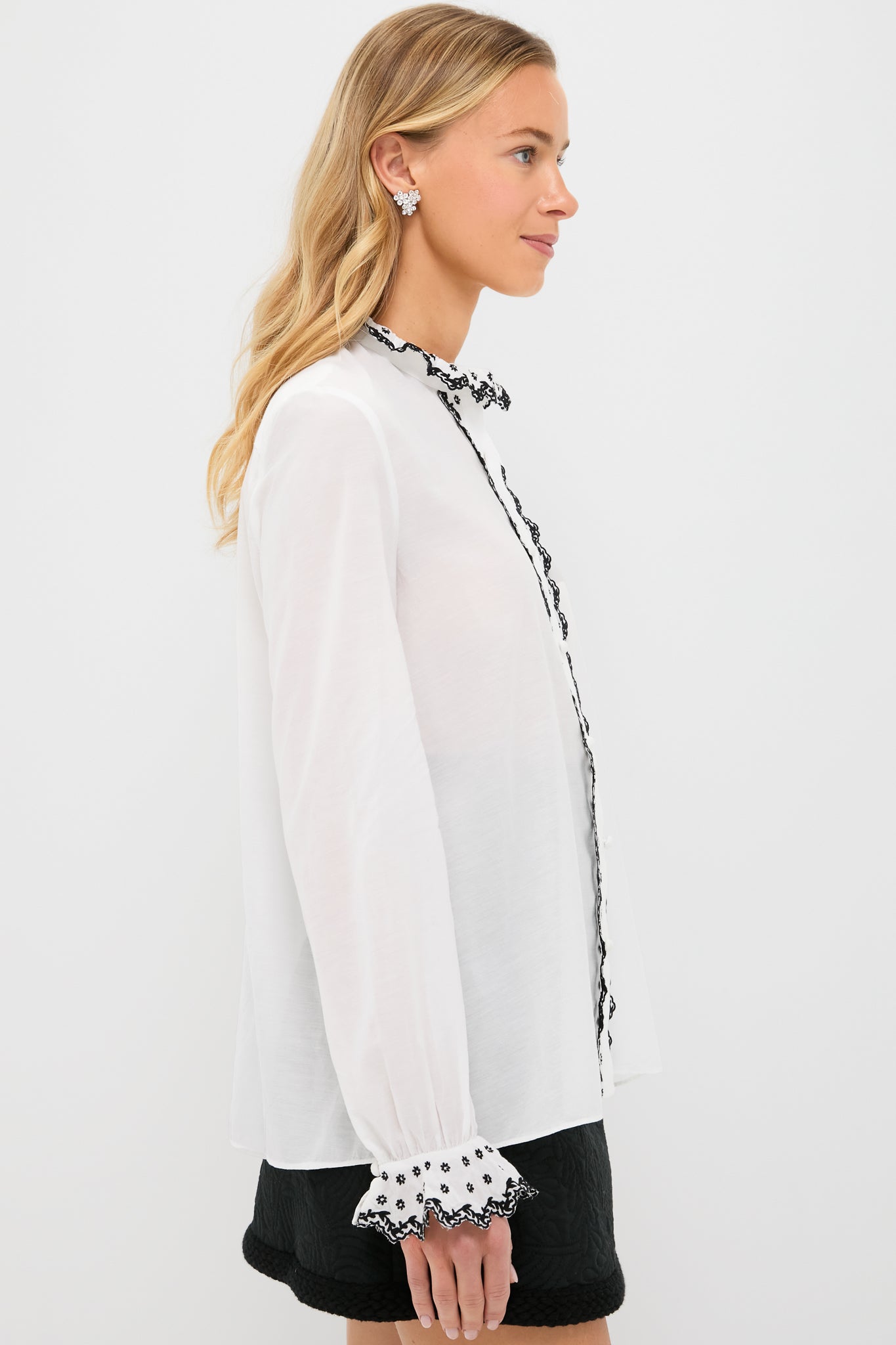 White Embroidered Isla Shirt