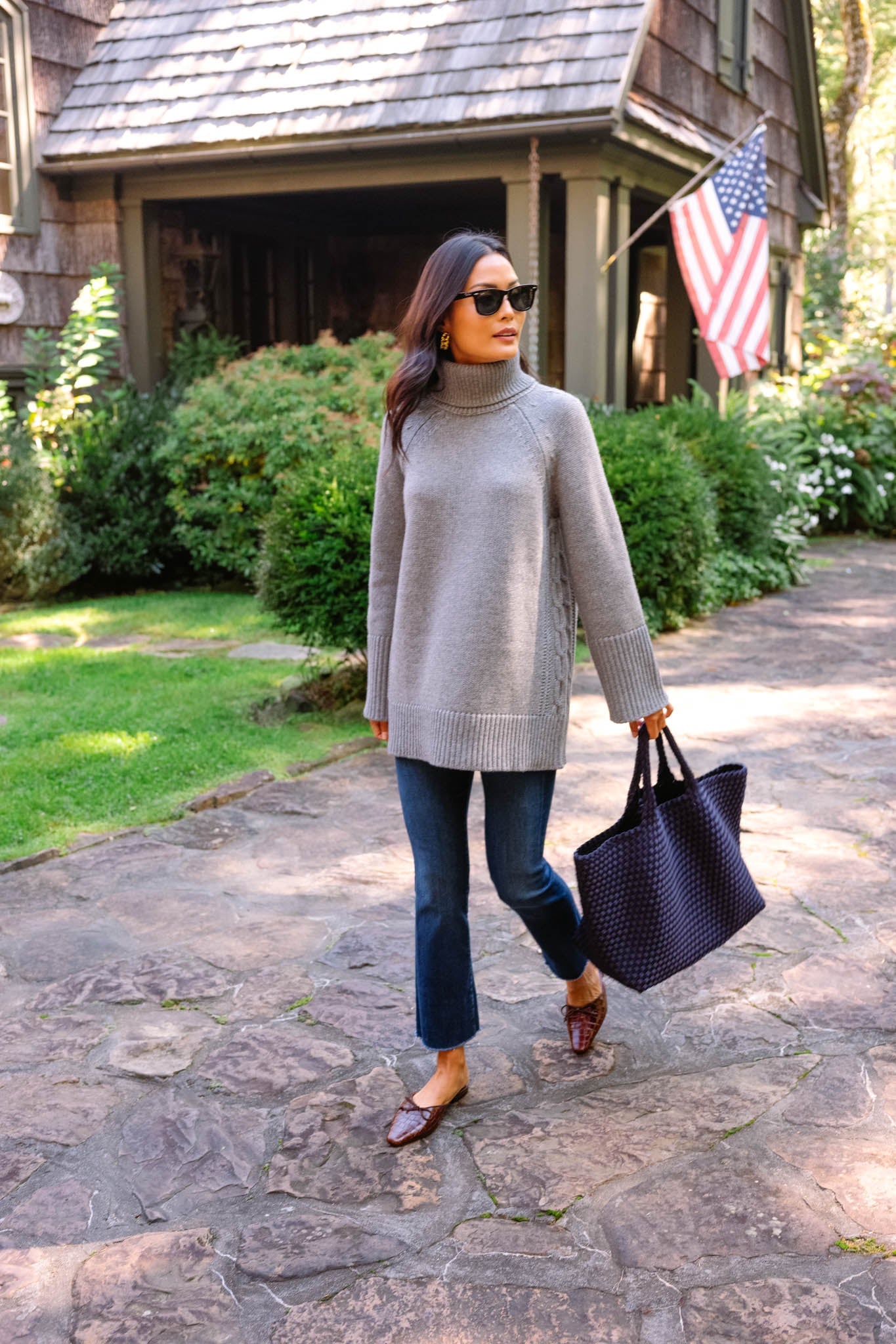 Brown Faux Croc Gina Mule