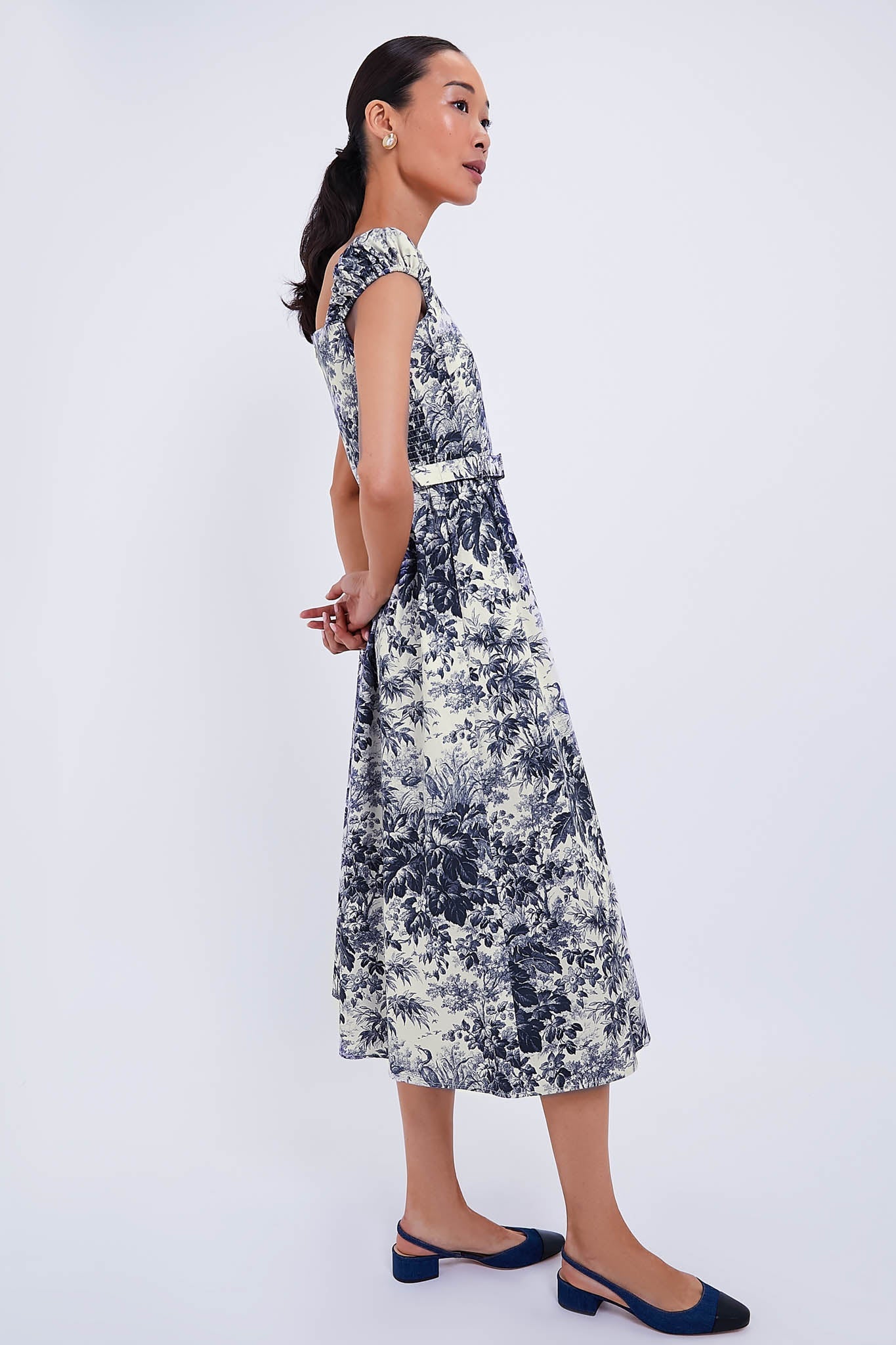 Navy Cypress Toile Eira Dress