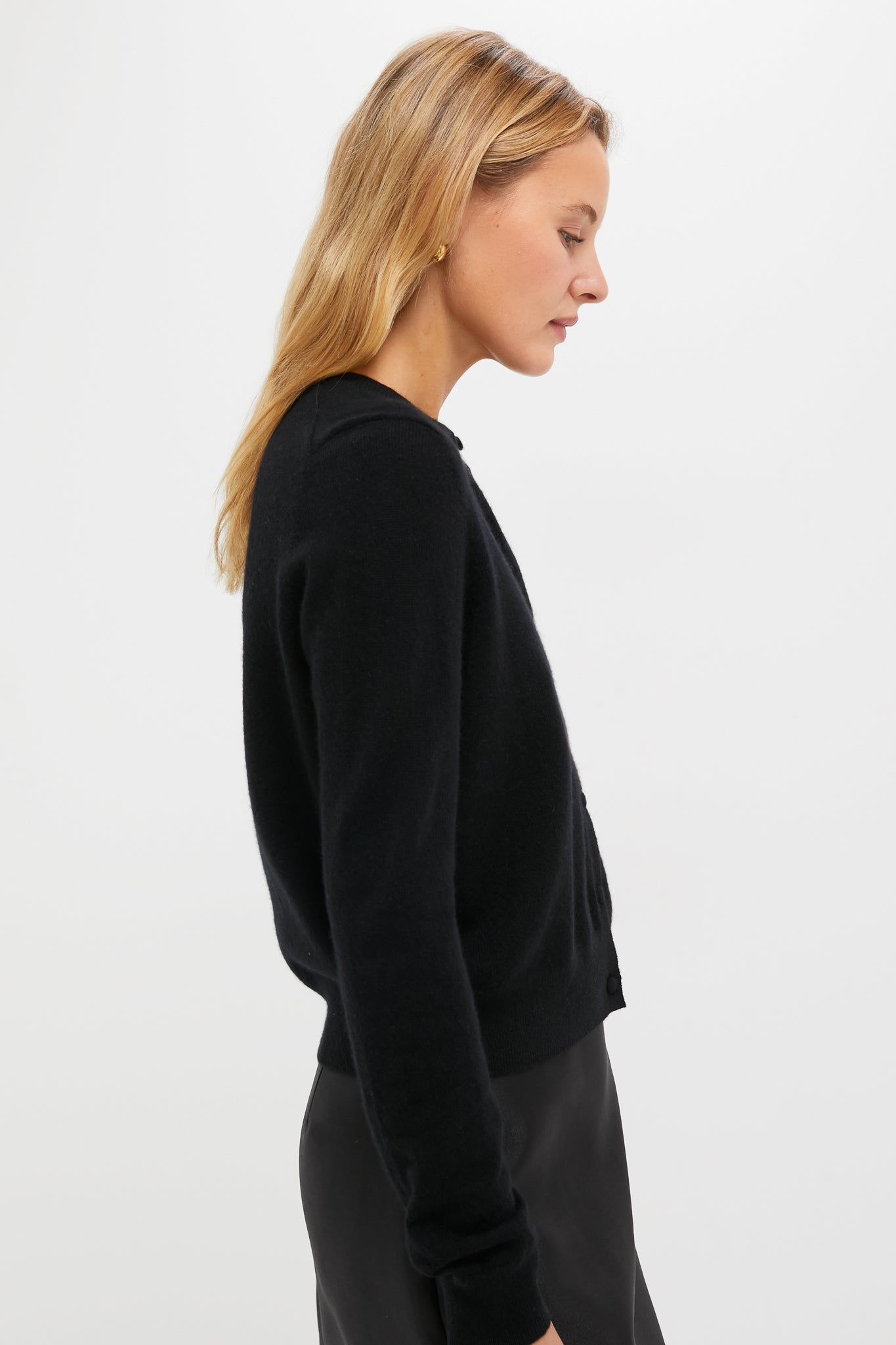 Black Cashmere Riley Cardigan