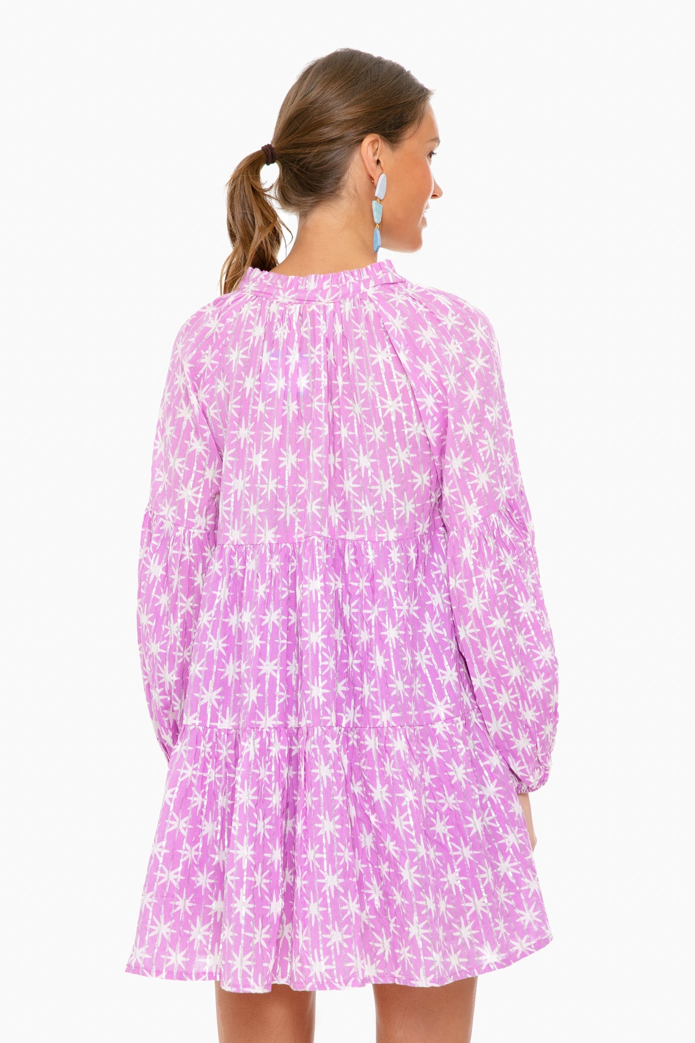 Virgo Lilac Balloon Sleeve Dress