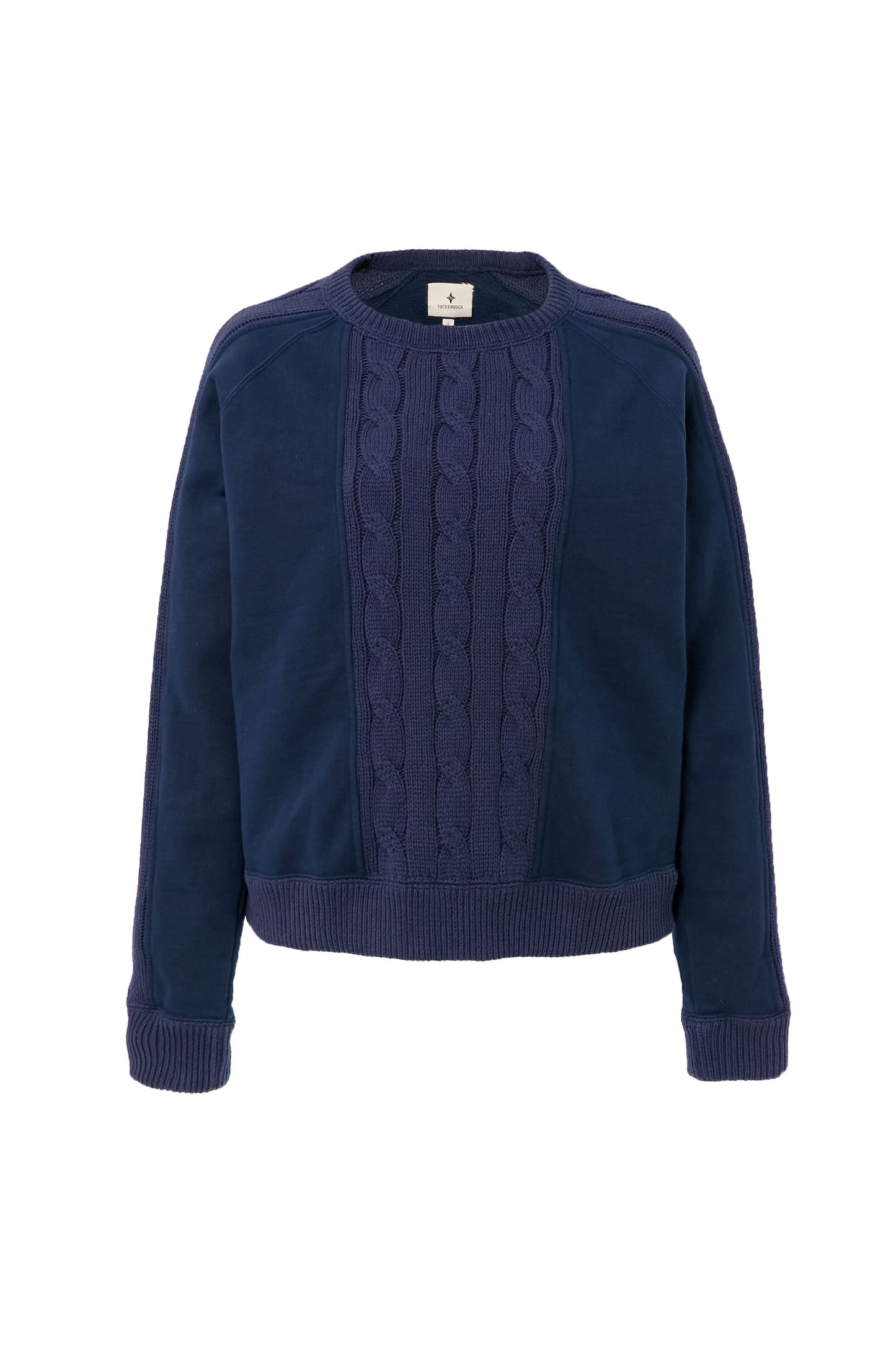 Navy Cable Knit Reid Sweatshirt