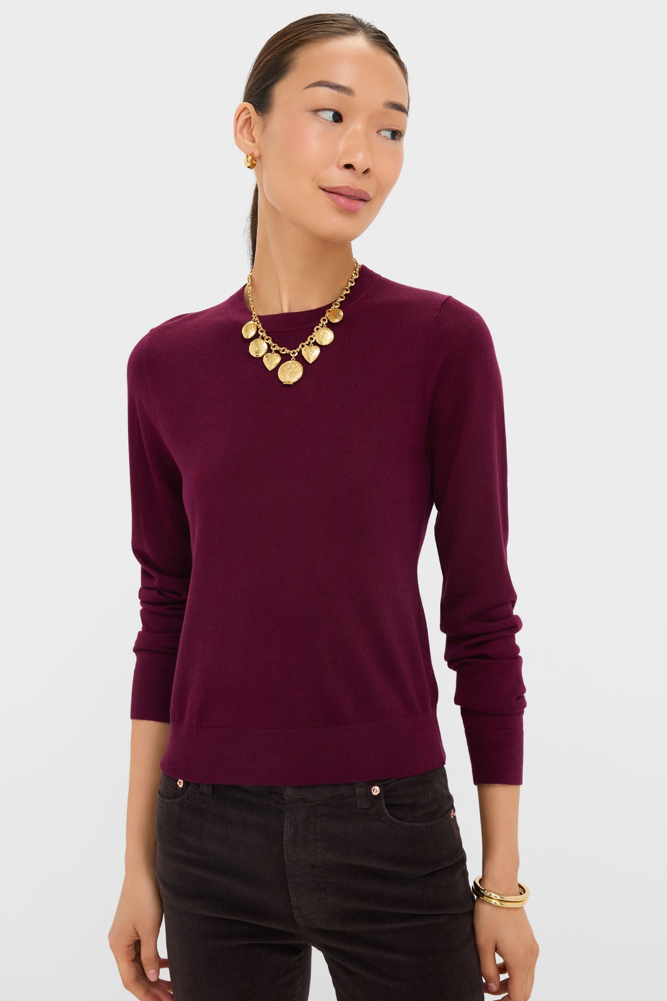 Winetasting Cashmere Silk Long Sleeve Katie Tee