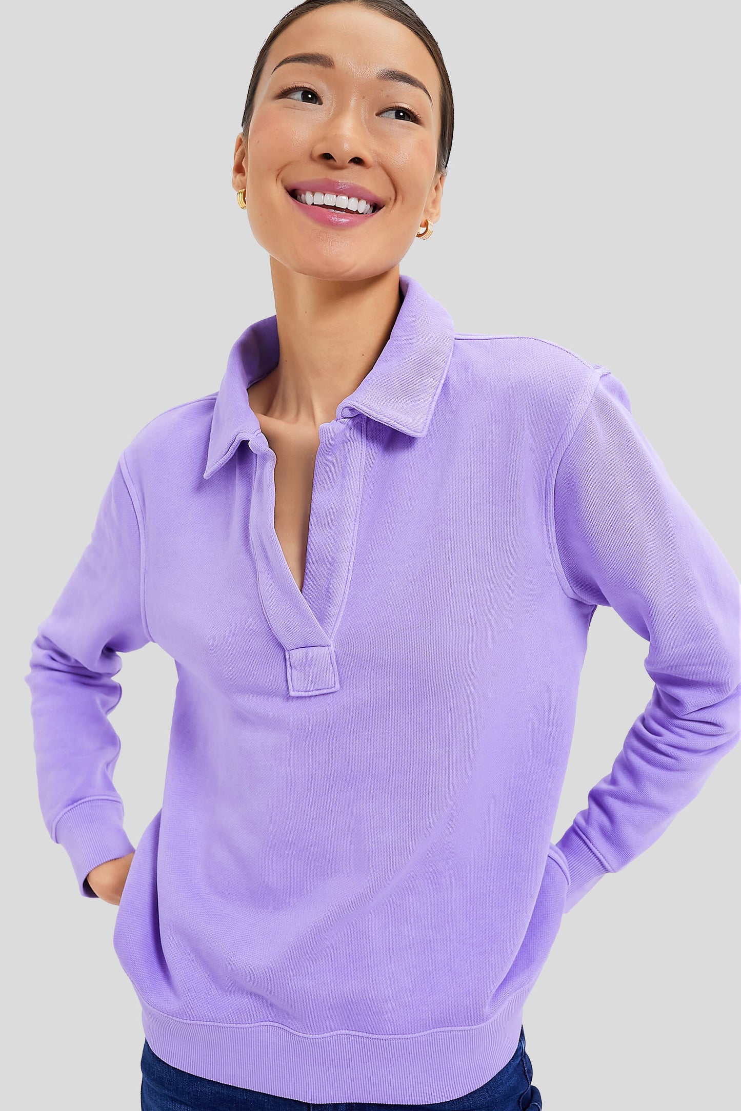 Freesia Polo Popover Sweatshirt