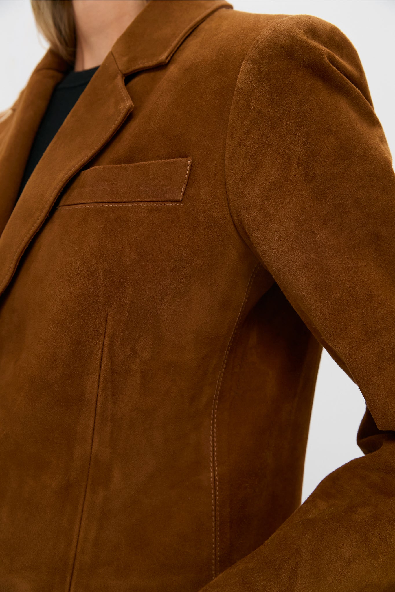 Toffee Suede Leo Blazer