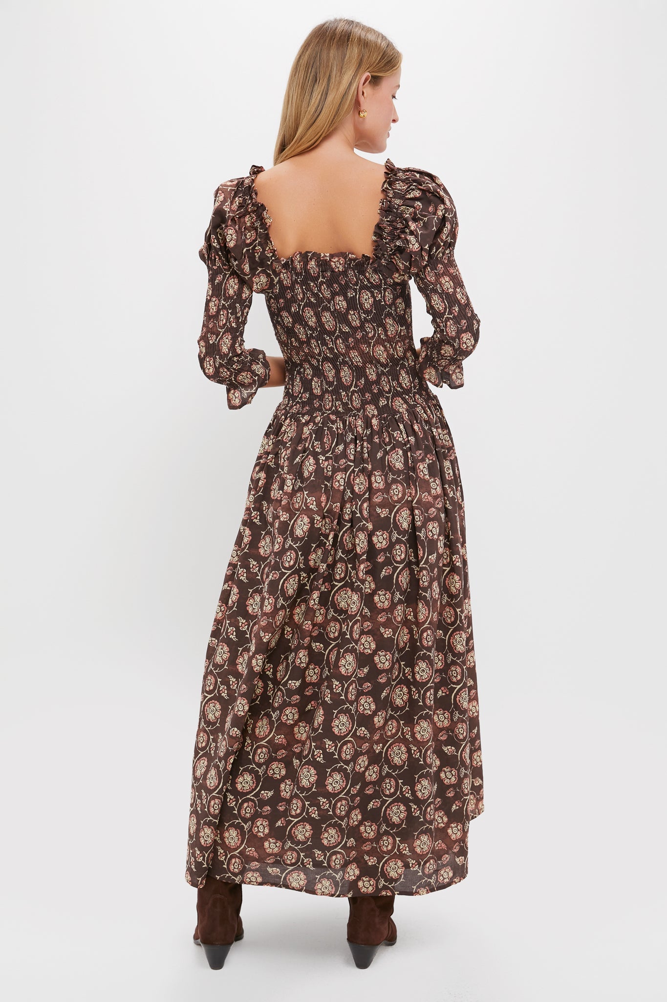 Brown Floral Jocelyn Maxi Dress