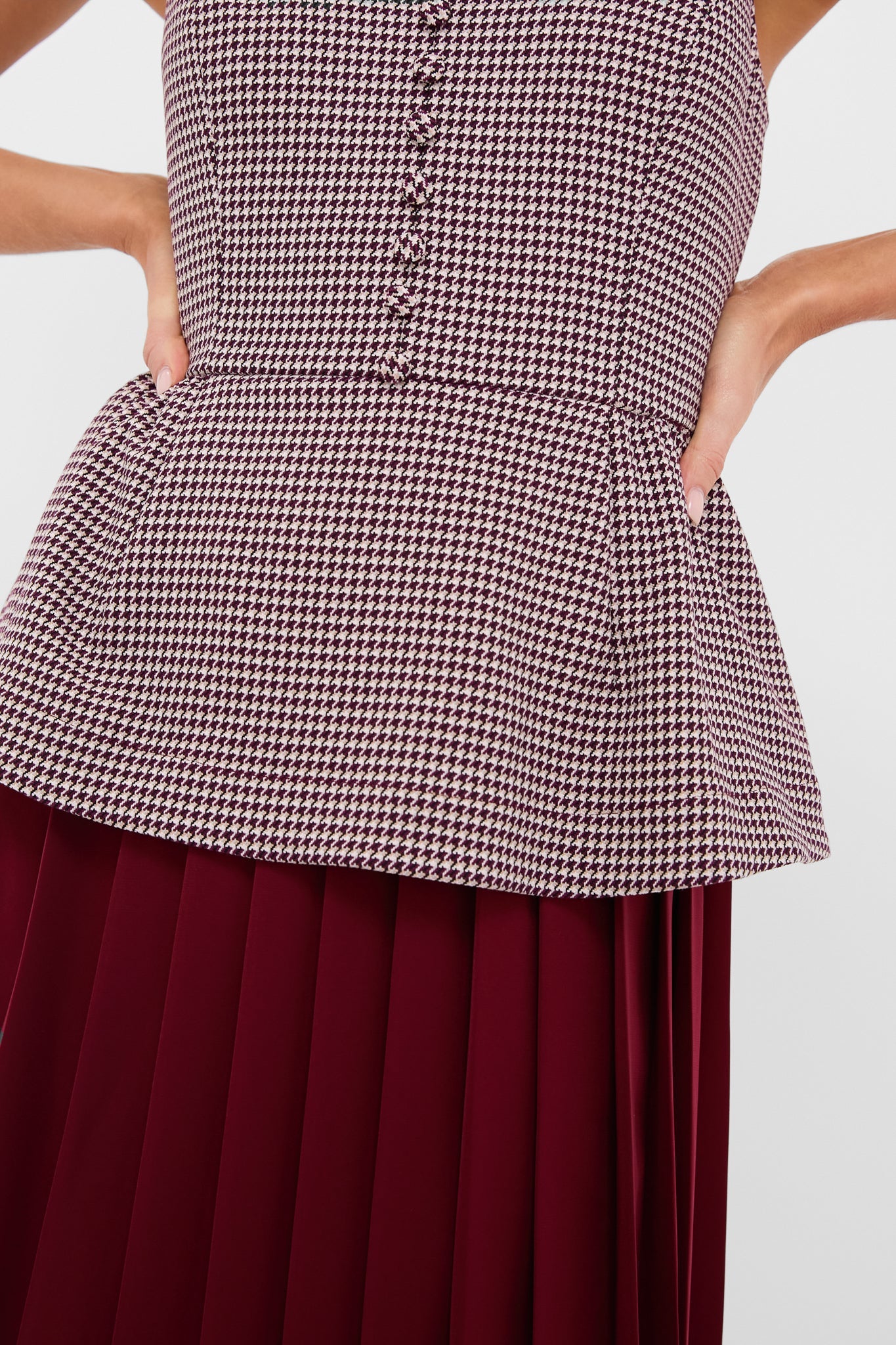 Berry Long Peplum Dress