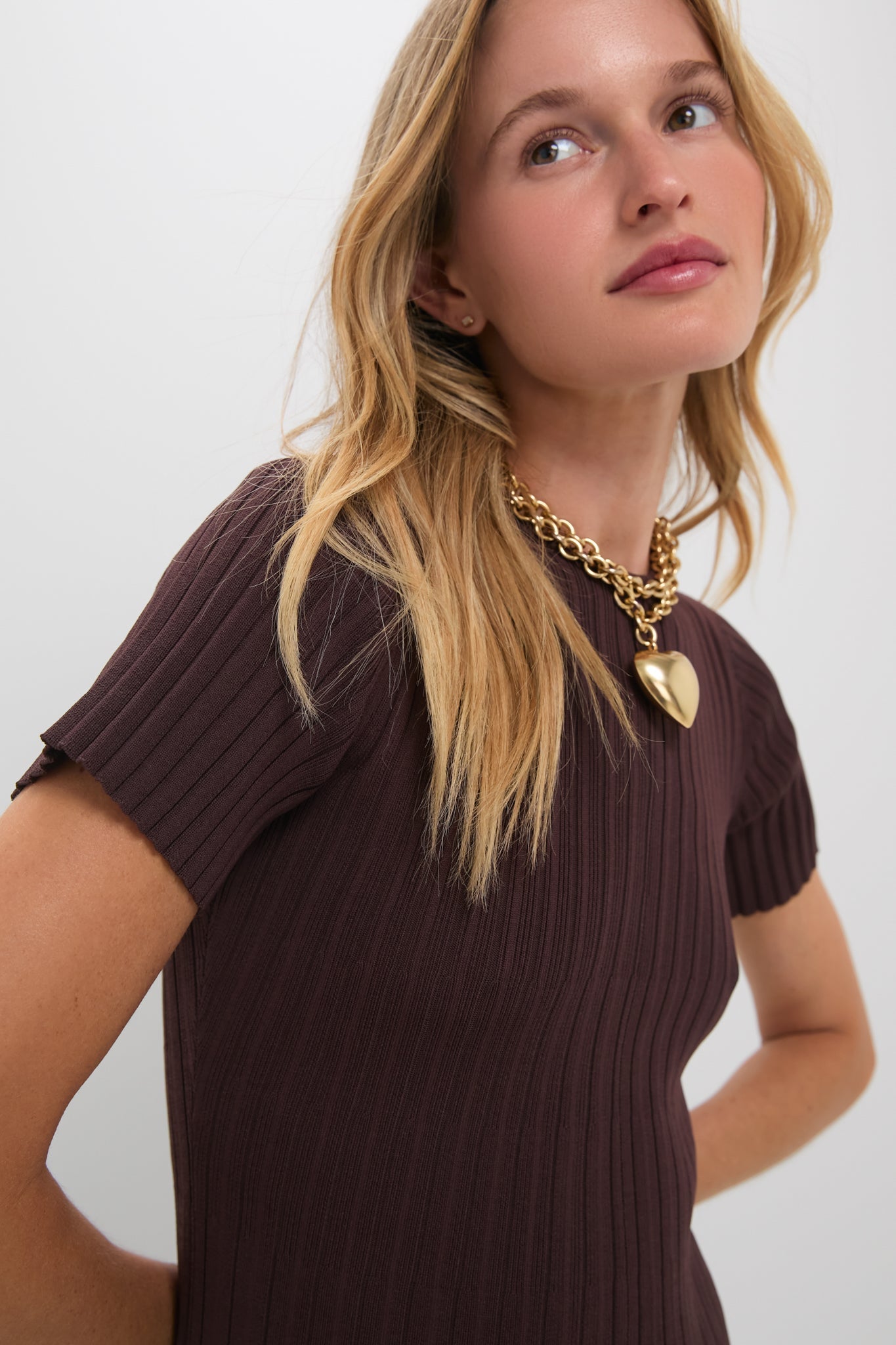 Chocolate Knit Murphy Swing Midi Dress