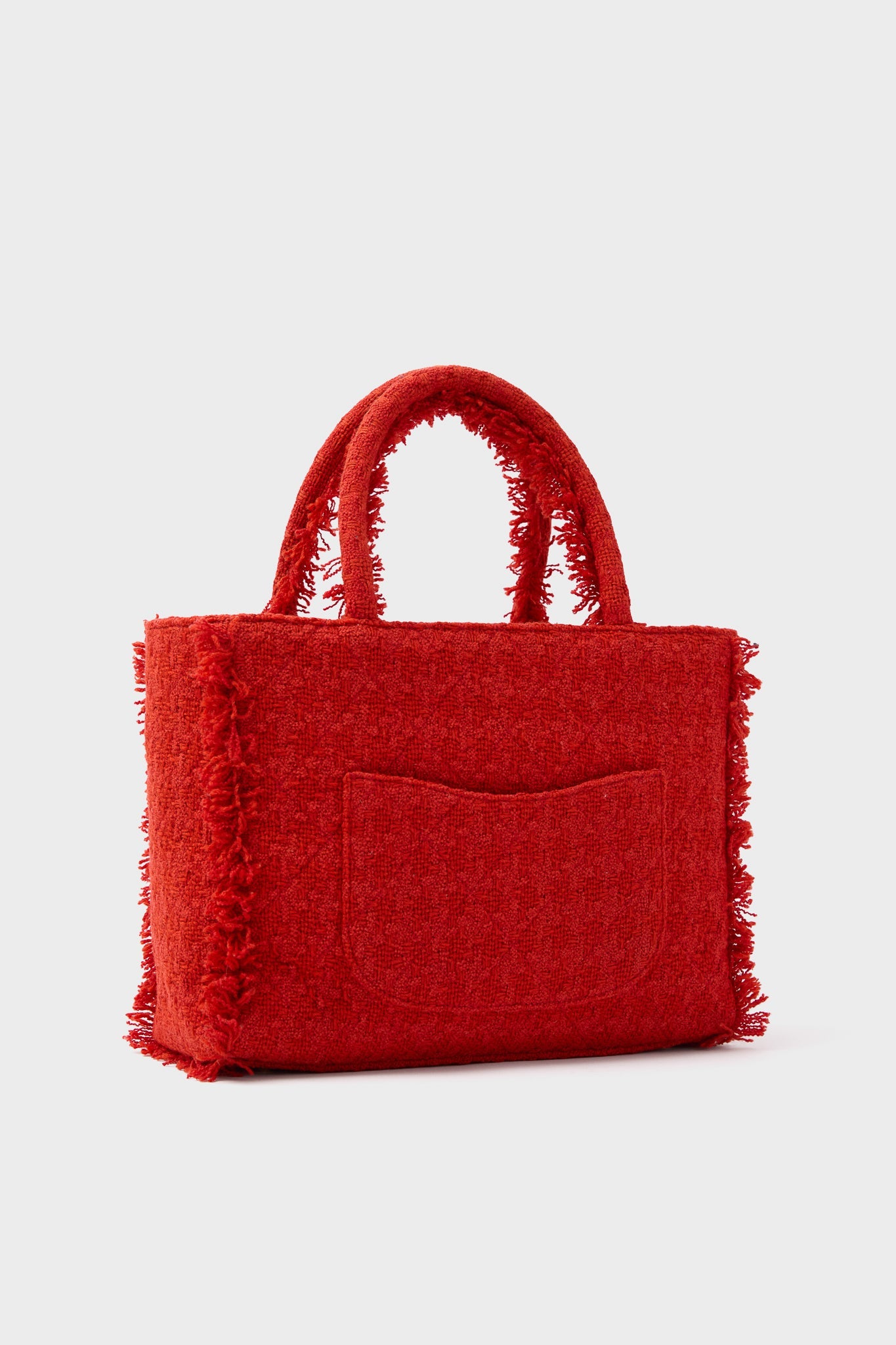 CHANEL Red Zipped Shopper Tote