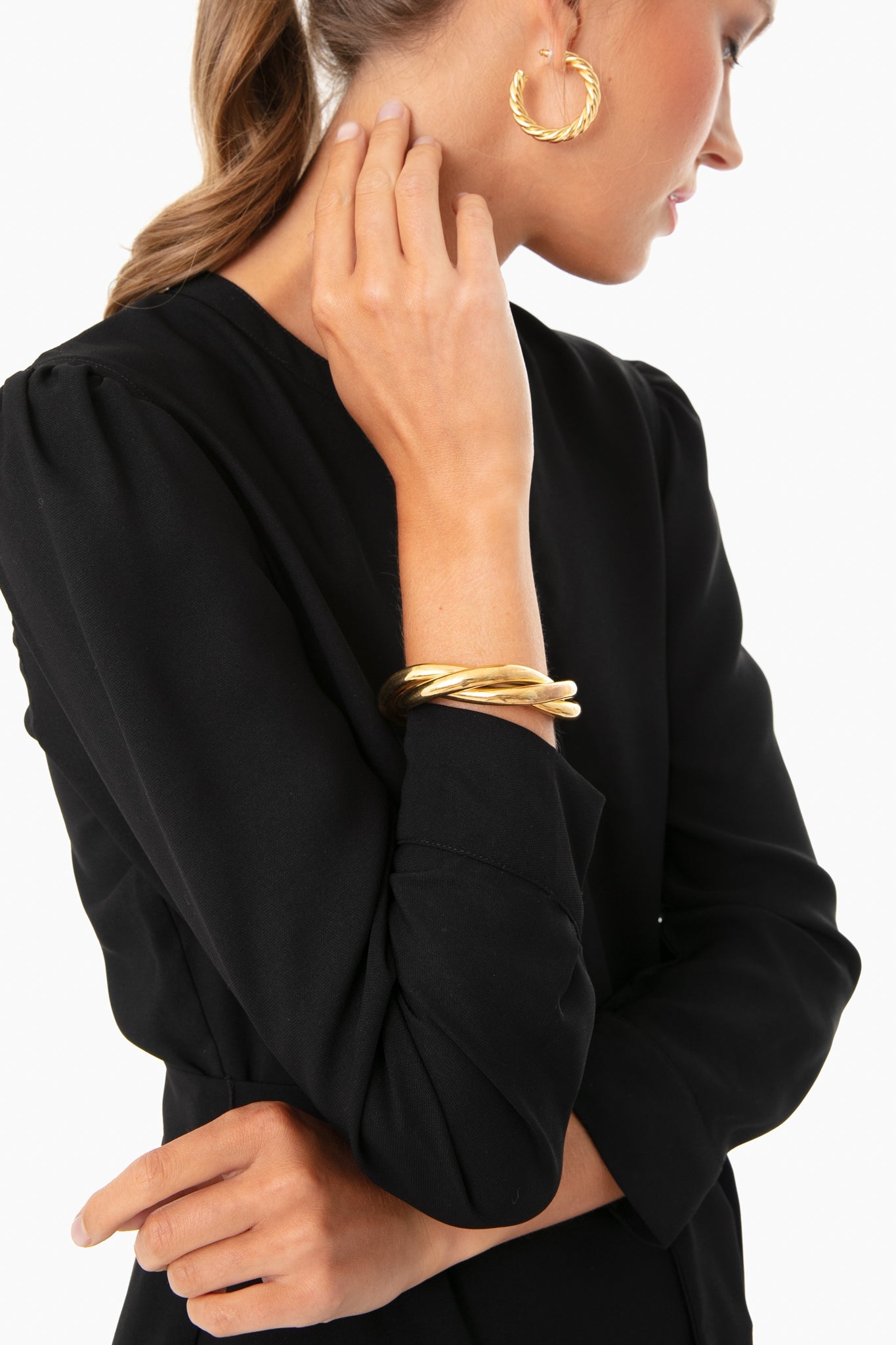 Gold Triple Twist Cuff