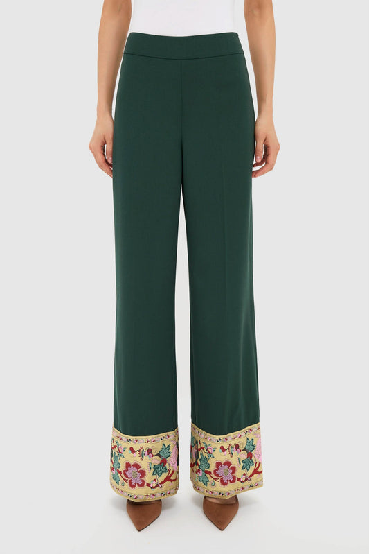 Garden Scrollwork Jacquard Cuff Erin Pants