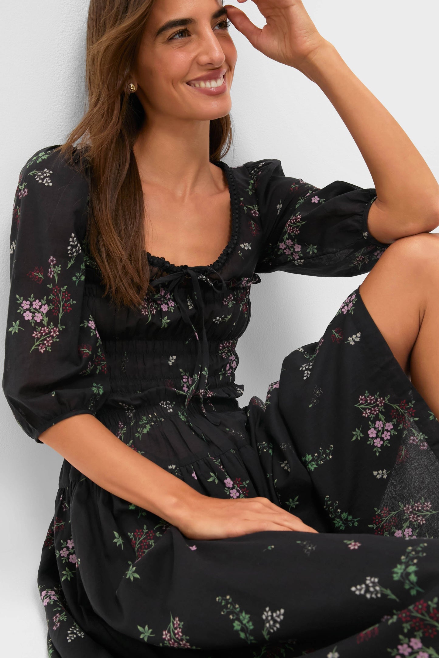 Wildflower Print Andrine Midi Dress
