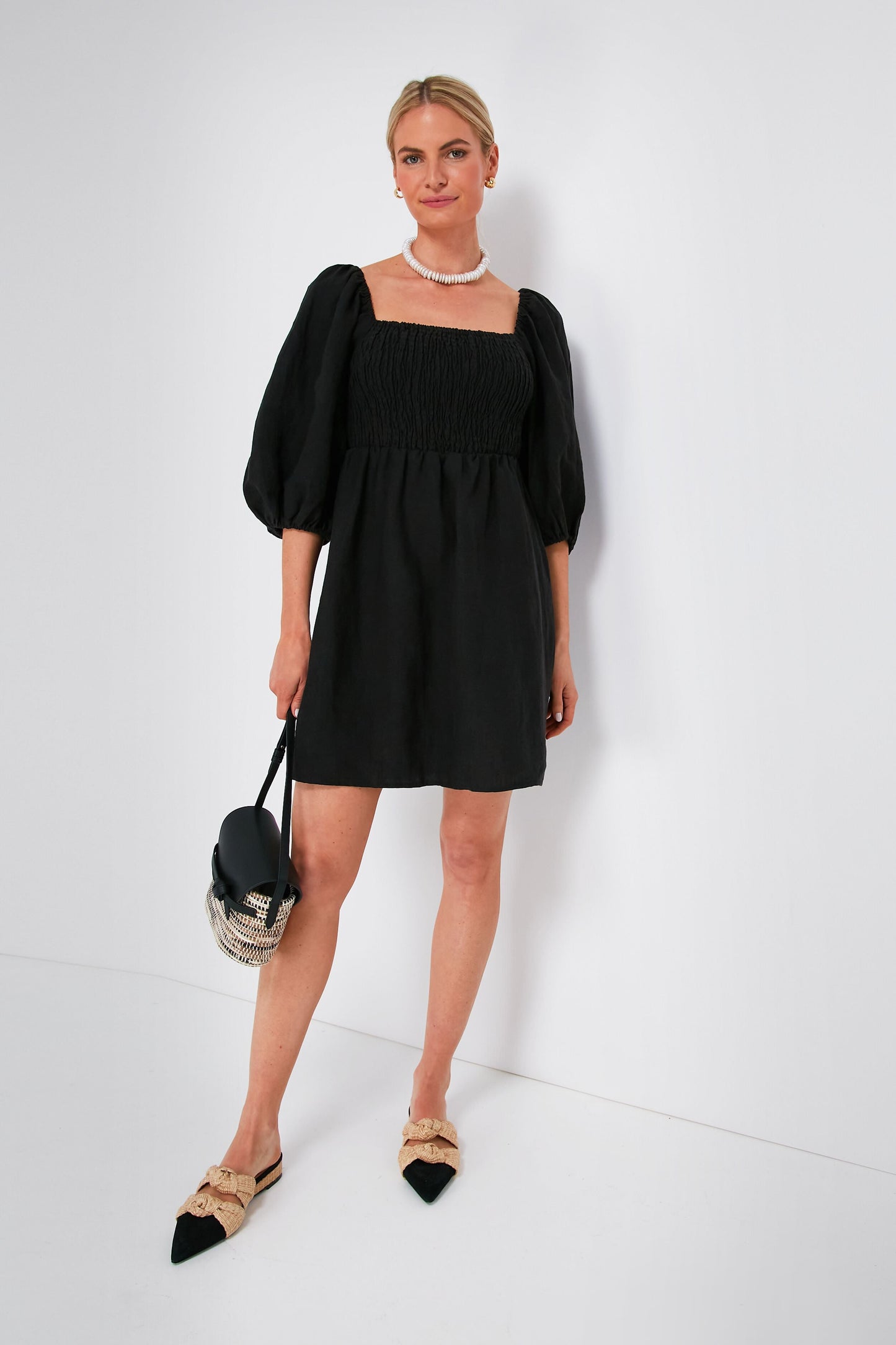 Black Annie Smocked Dress