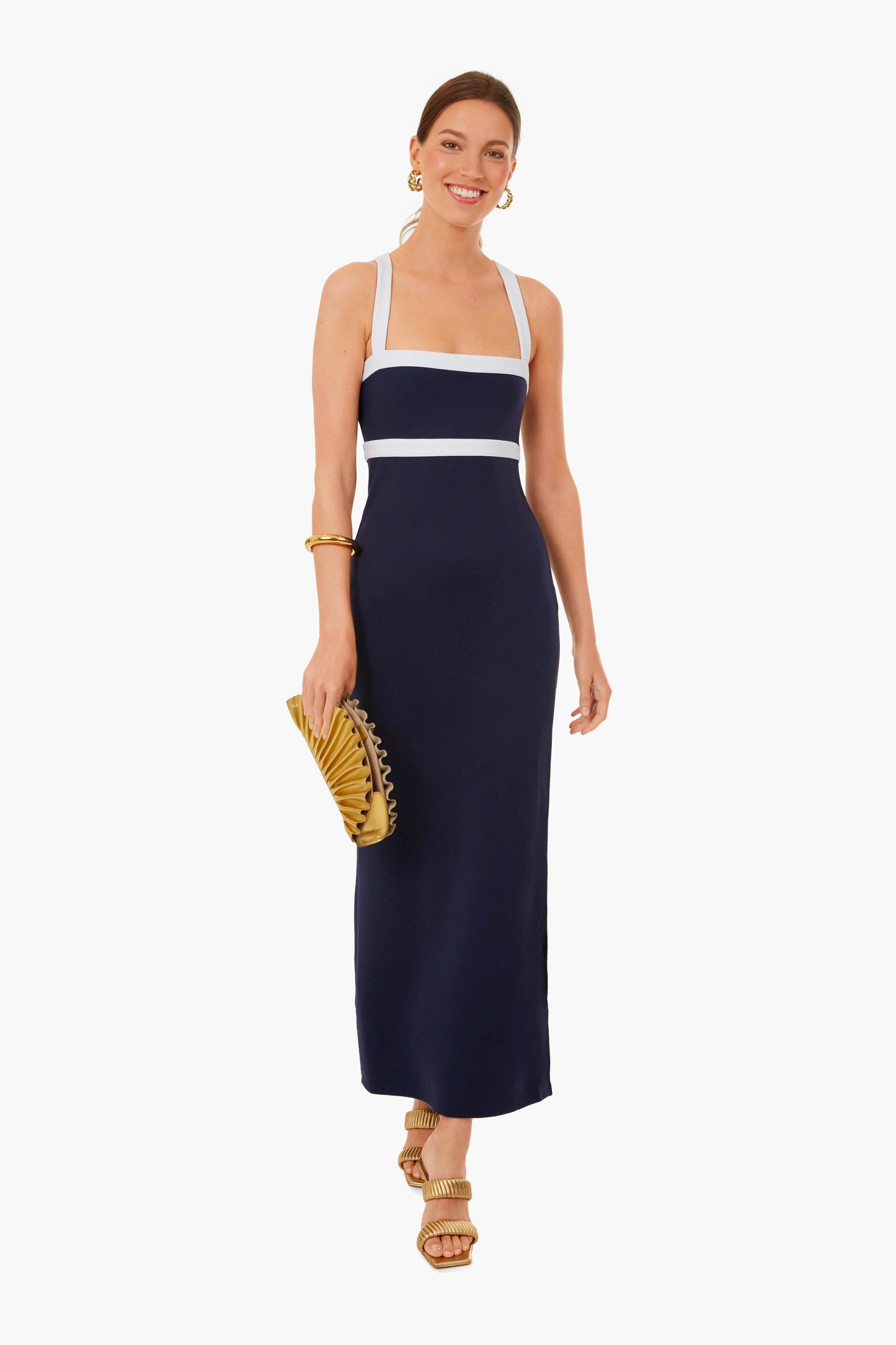 Navy Augustine Midi Dress