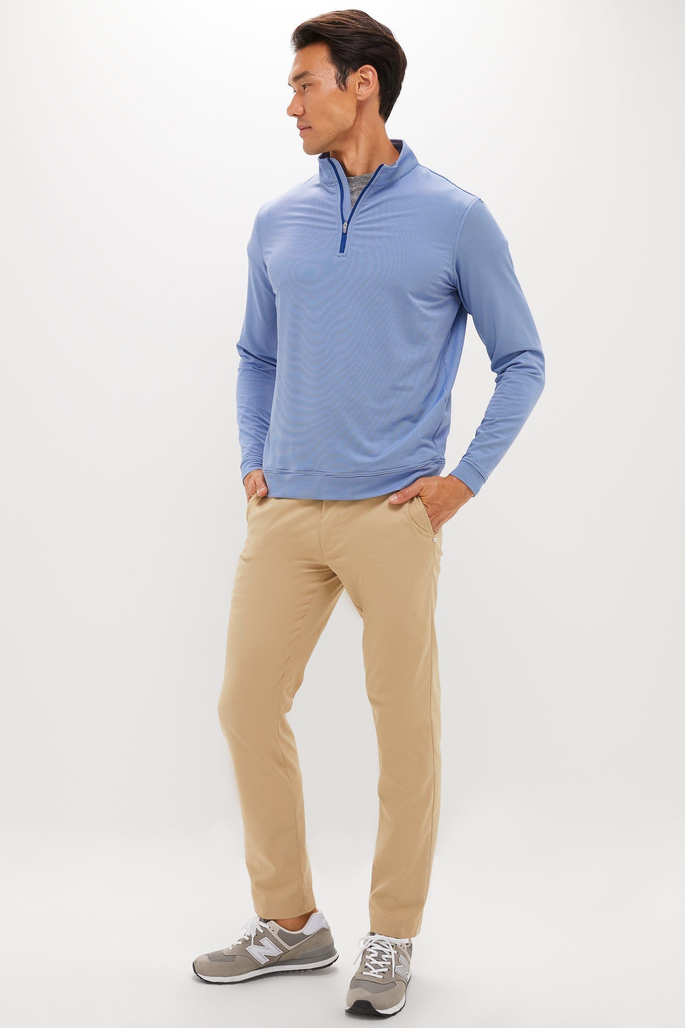Sport Navy Perth Sugar Stripe Quarter Zip