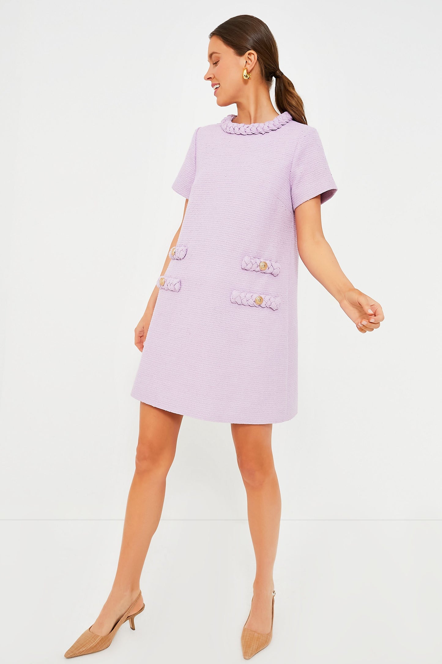Lilac Tweed Jackie Dress
