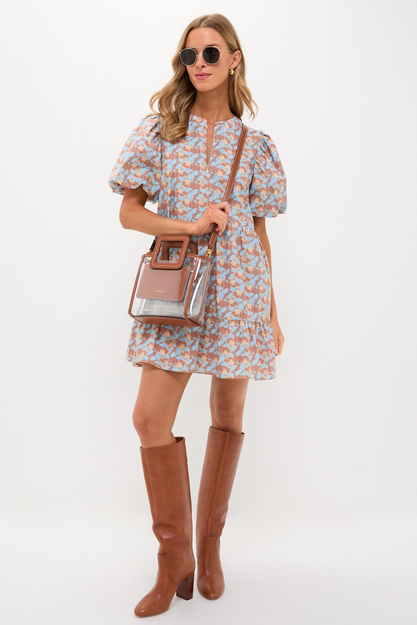 Clear and Tan Stadium Mini Shirley Bag