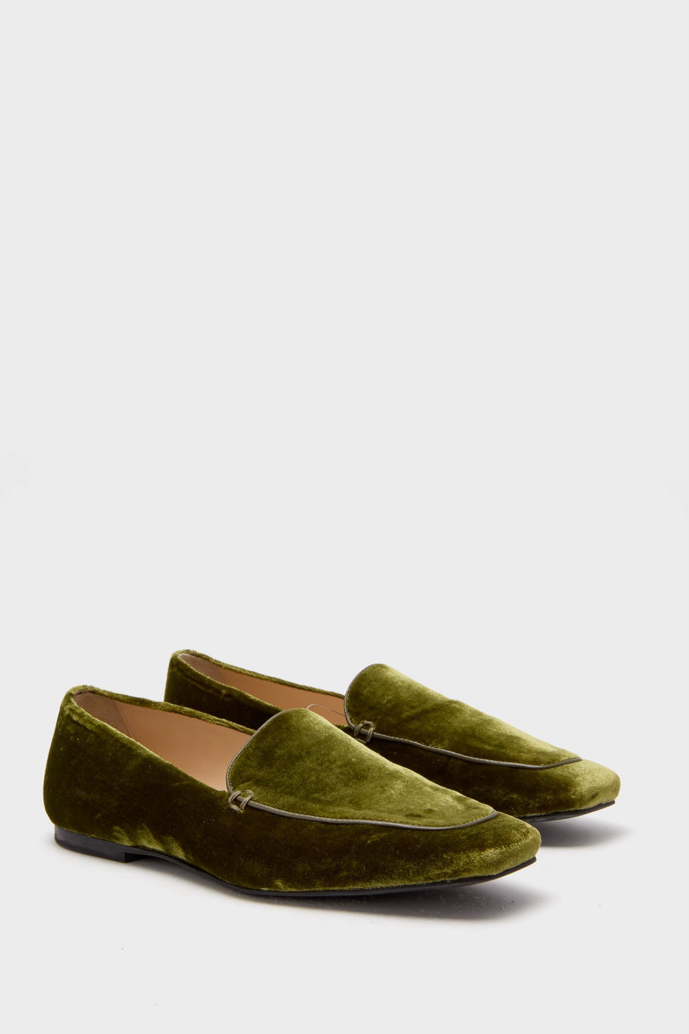 Olive Velvet Kam Loafers