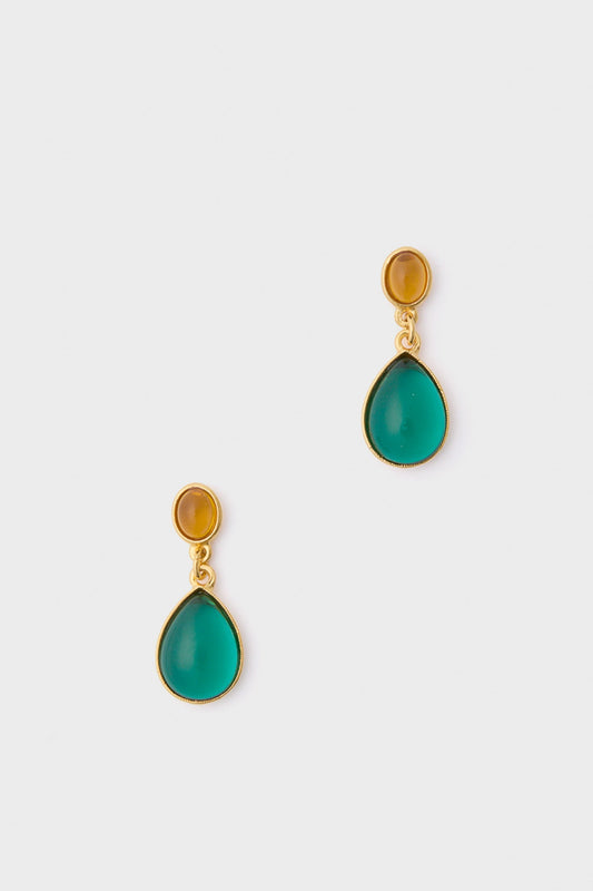 Teal and Yellow Earrings