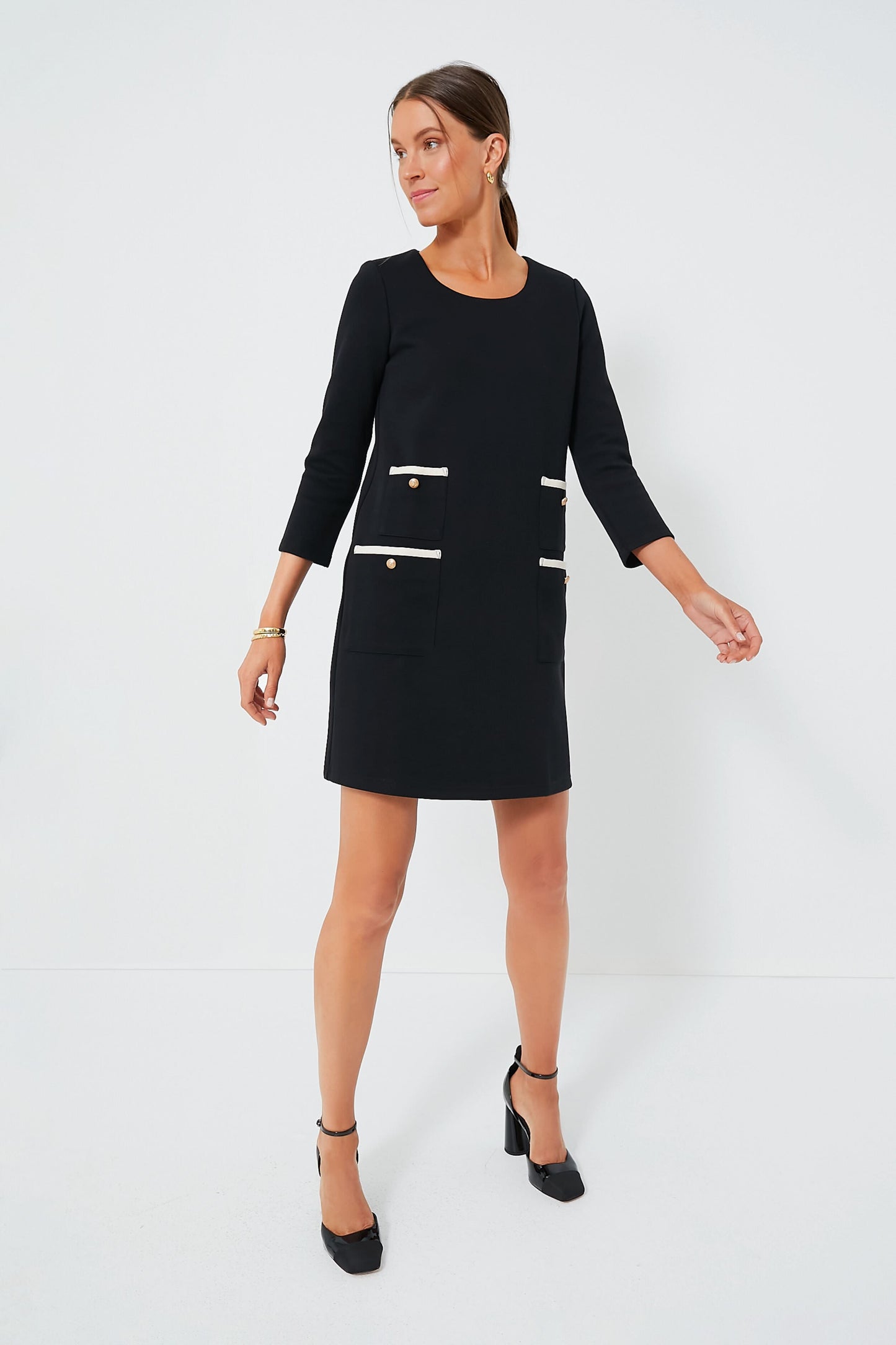 Black Francoise Mod Mini Dress