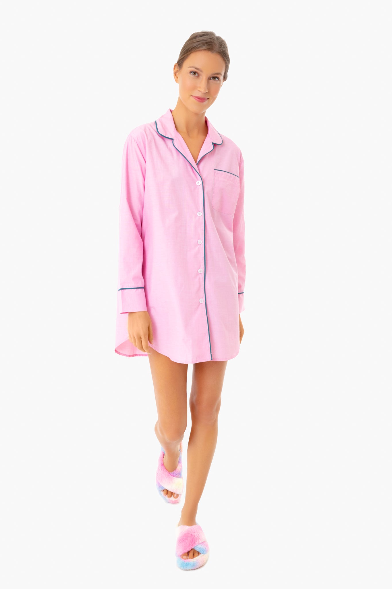 Pink Multi Fuzed Slippers