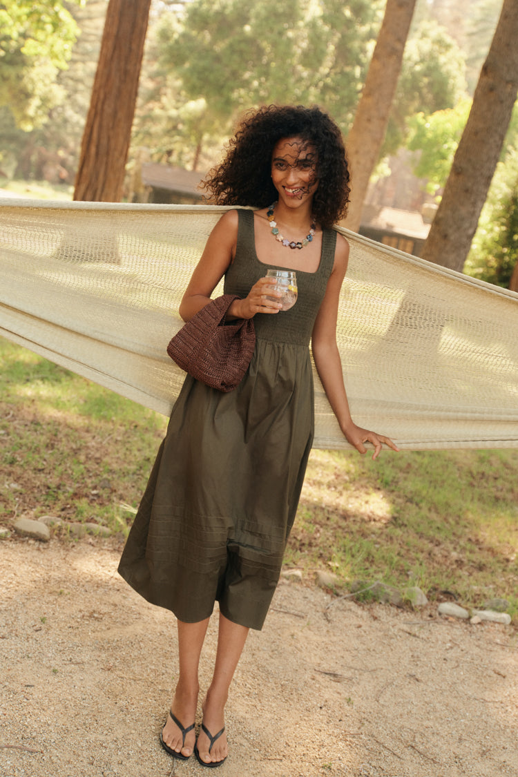 Olive Cotton Tiernan Dress