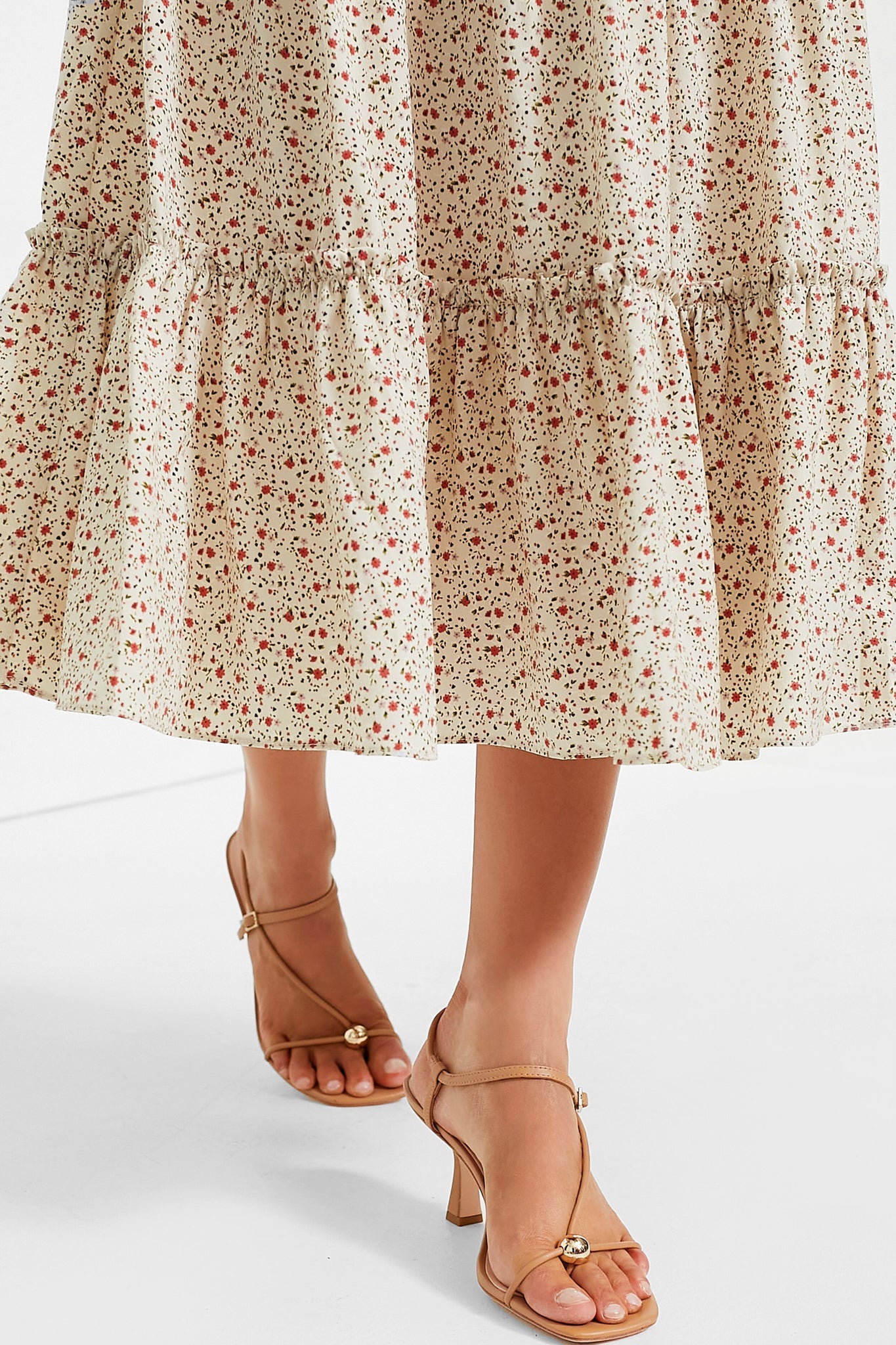 Cream Floral Jesse Midi Dress