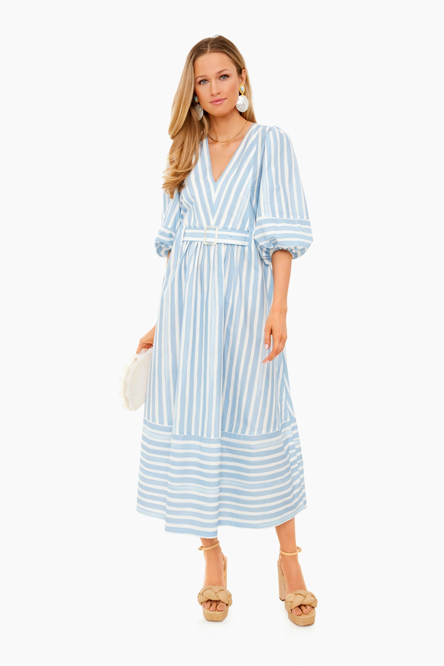 Cove Stripe Ailee Cabana Belted Maxi Dress