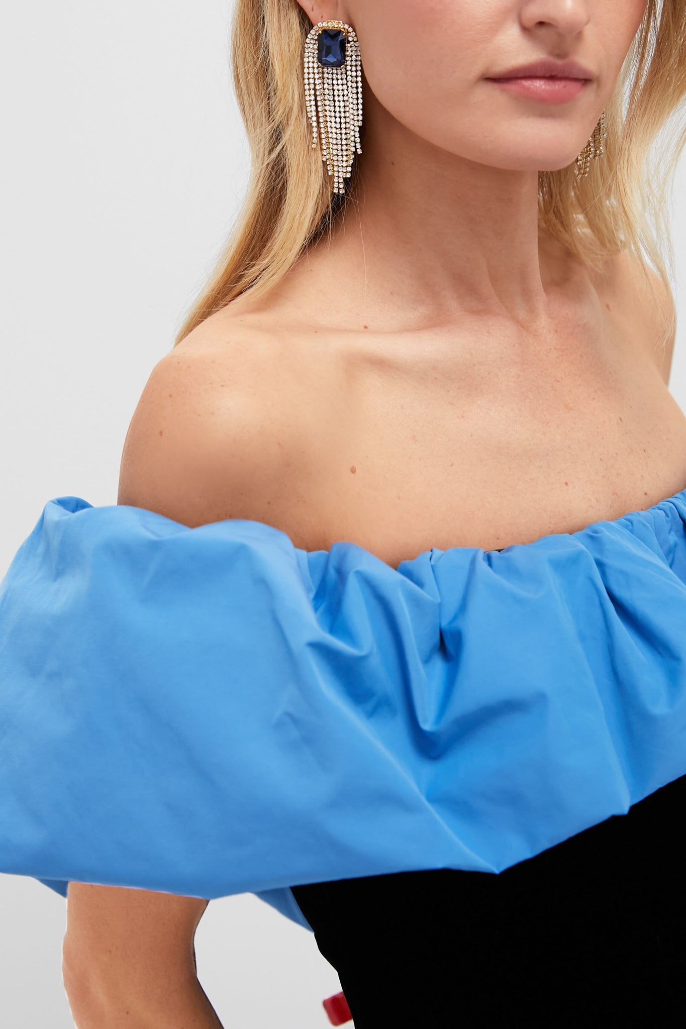 Zanzibar Blue and Black Velvet Artemis Dress