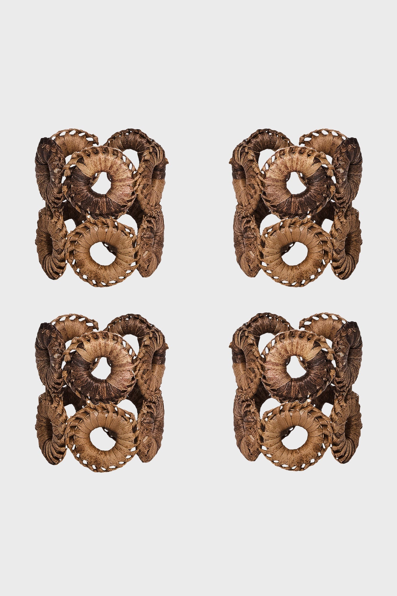Natural Rustic Ring Napkin Ring Set of 4