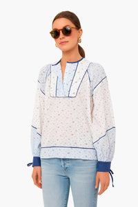 Ditsy Blue And White