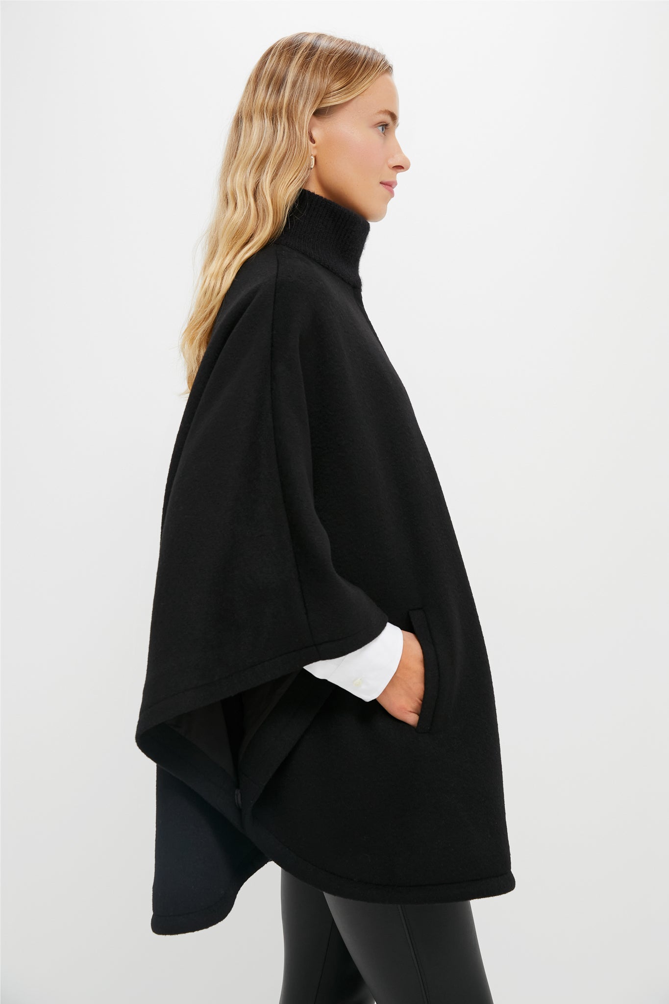 Black Full Zip Huntington Poncho