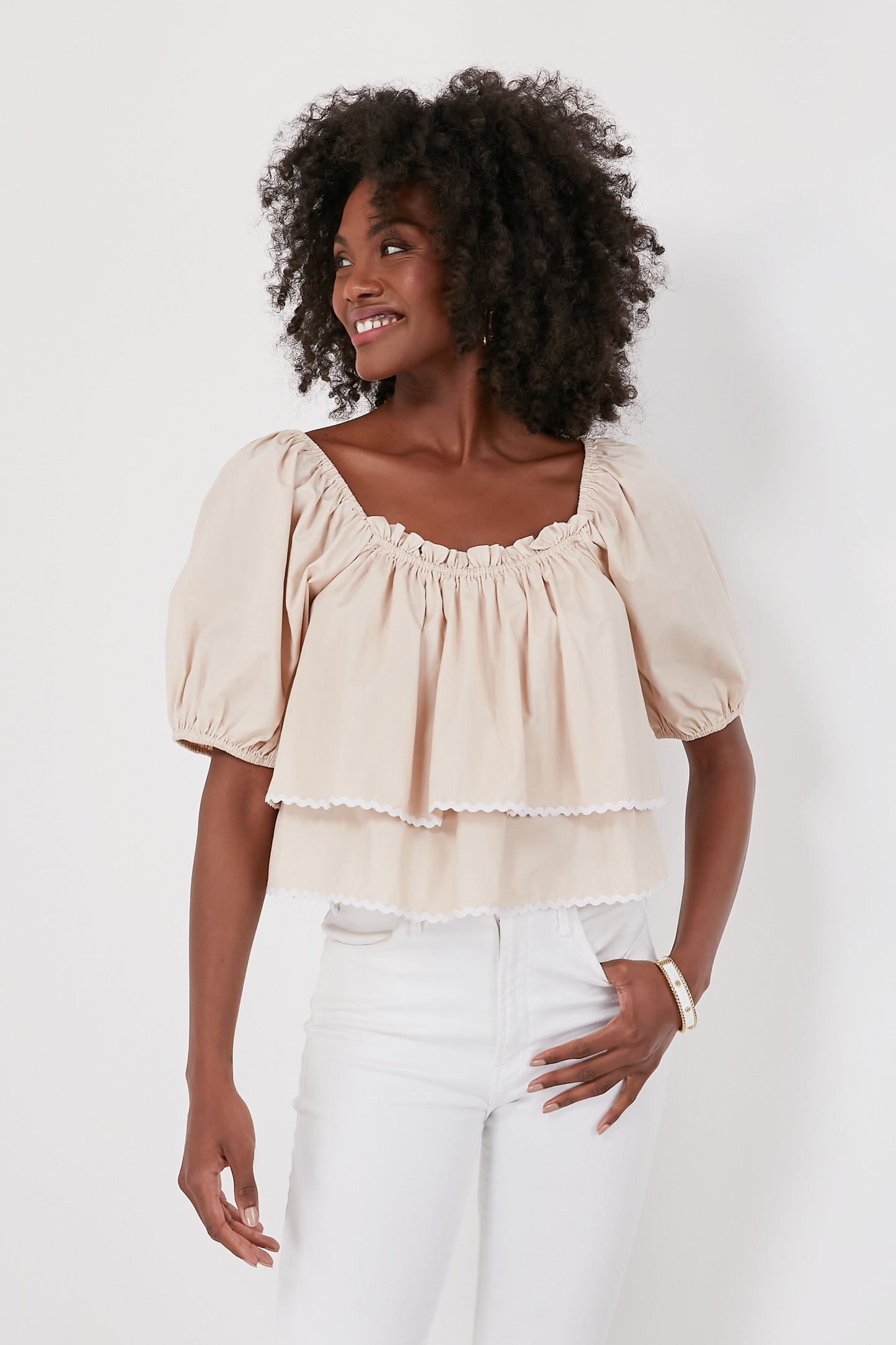 Tan Ric-Rac Layered Suzie Top