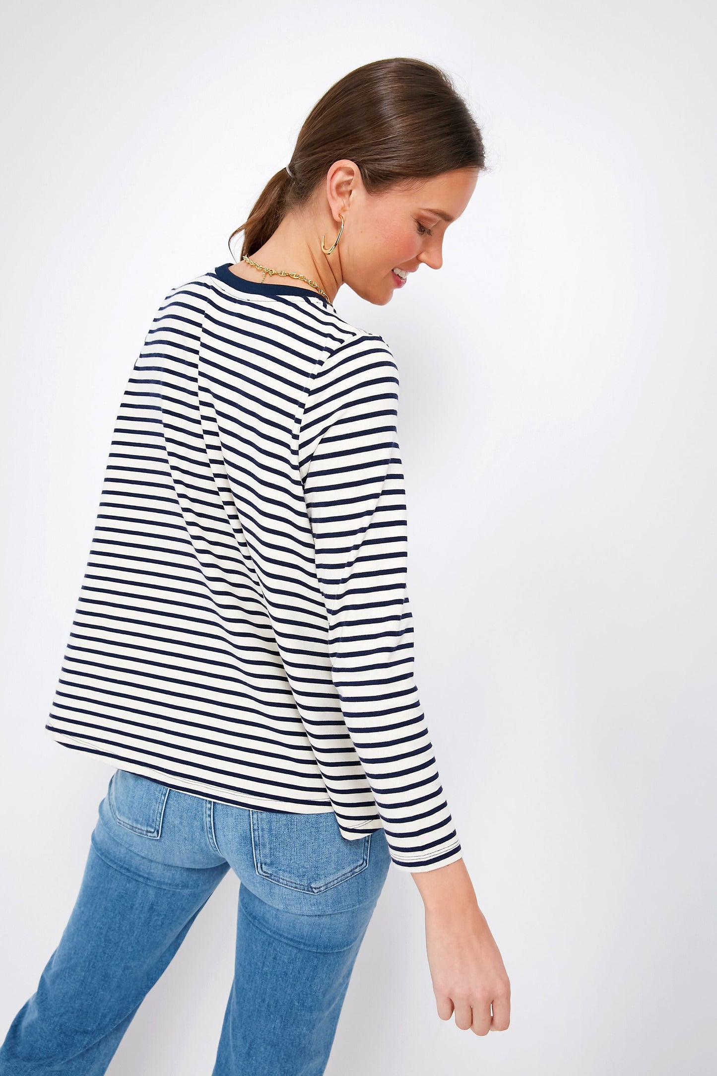 Navy Striped Wells Tee