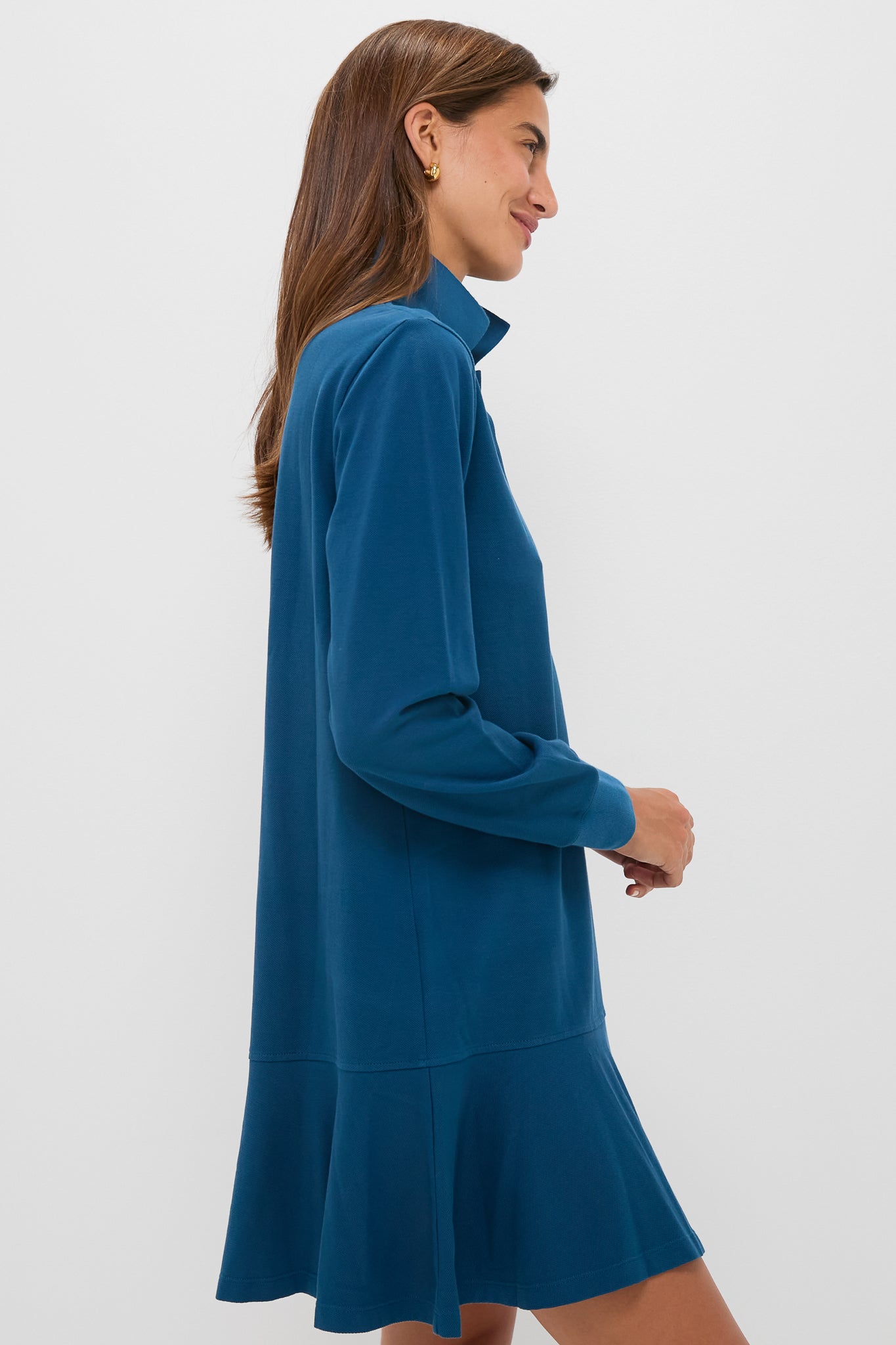 Poseidon Long Sleeve Pique May Polo Dress