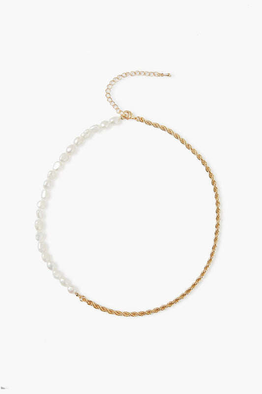 Gold And Pearl Mary Necklace