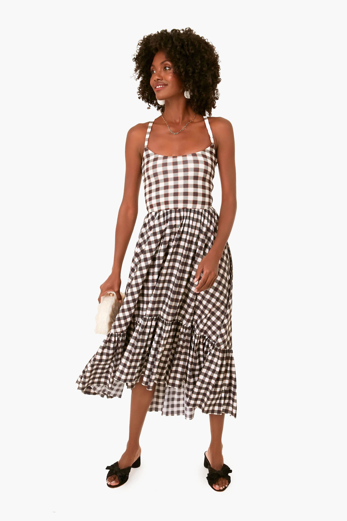 Black Check Plaid Veronica Dress