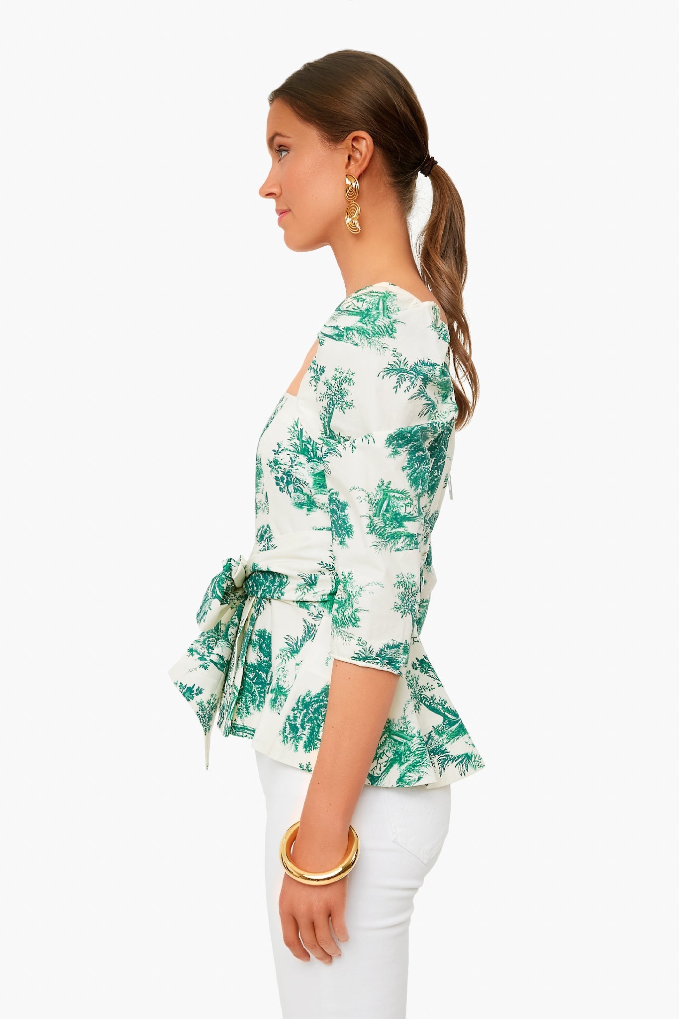 Forest Toile Green Lauren Top